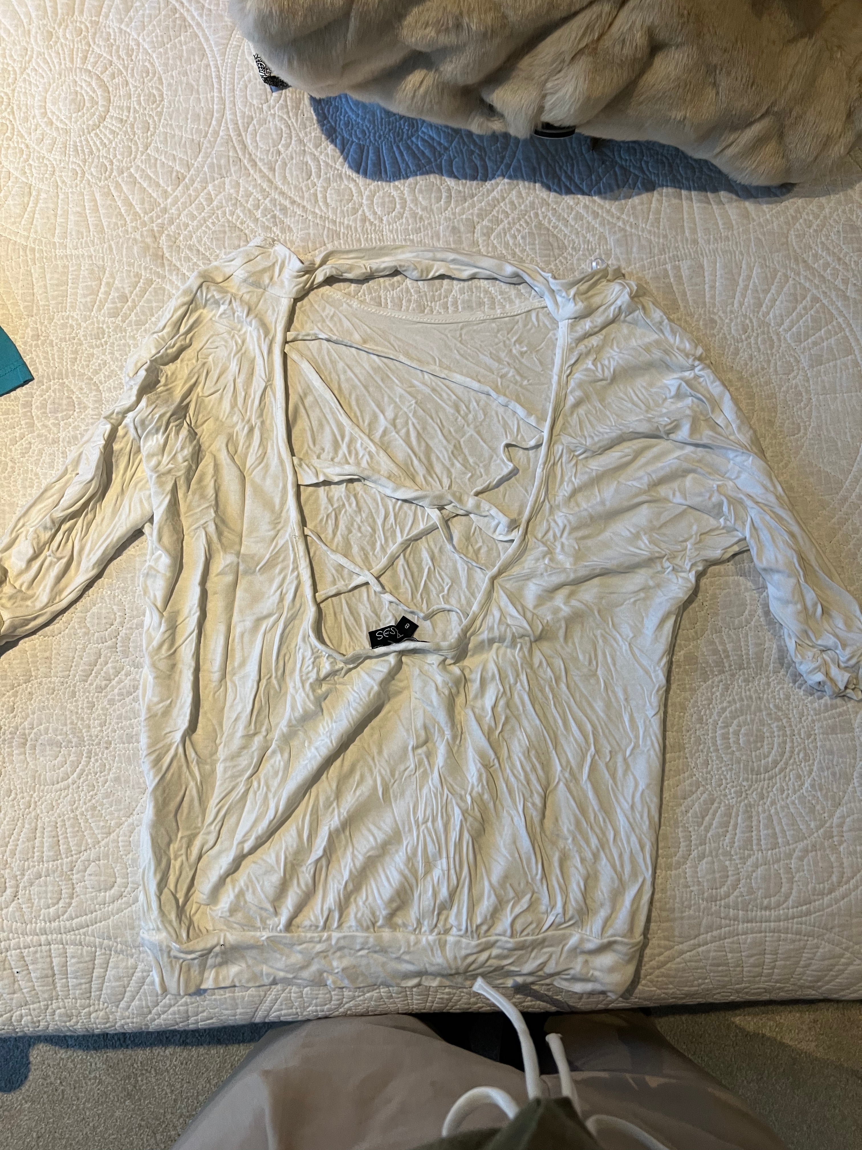 White cut out top