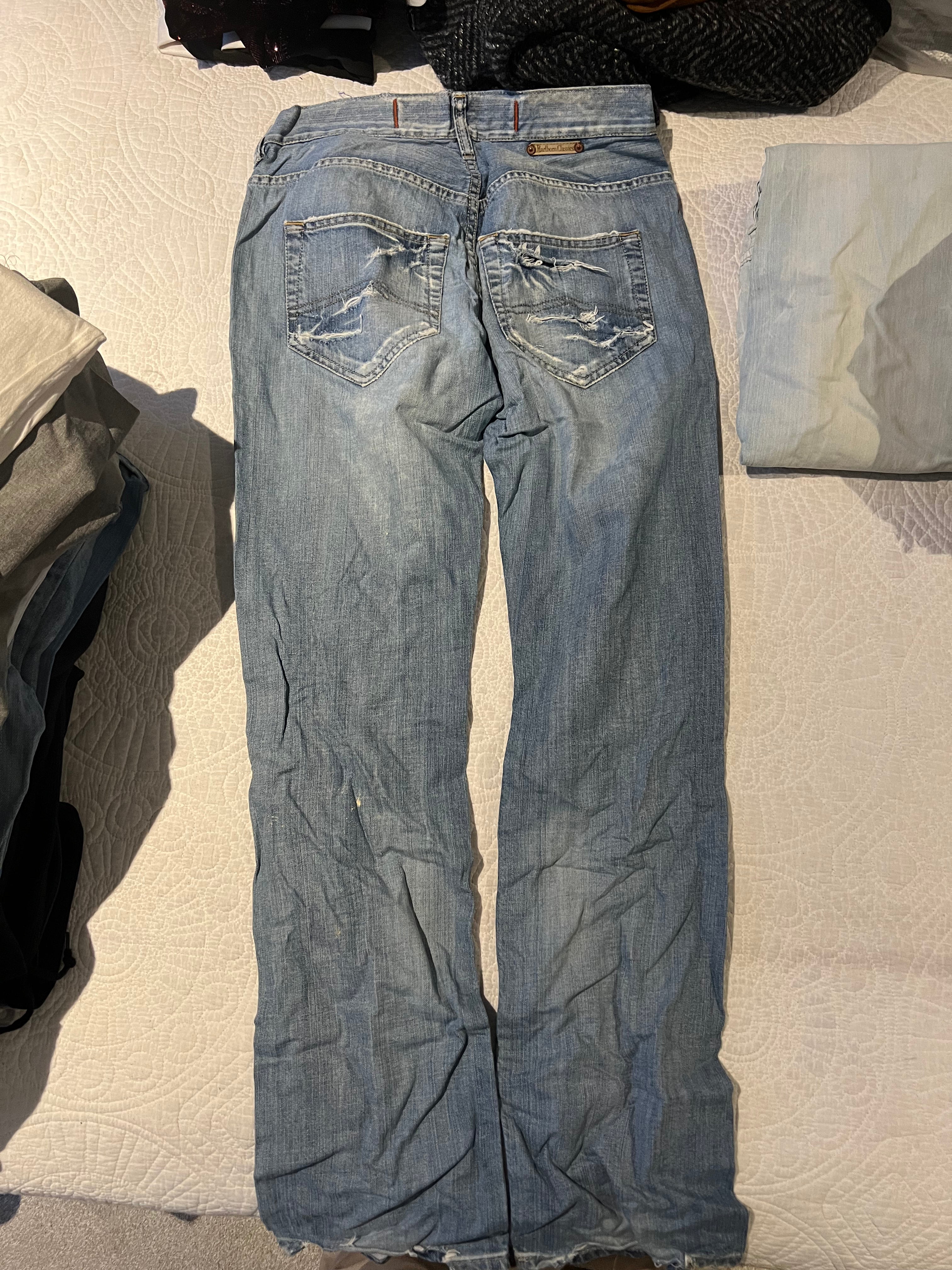 Ripped blue jeans