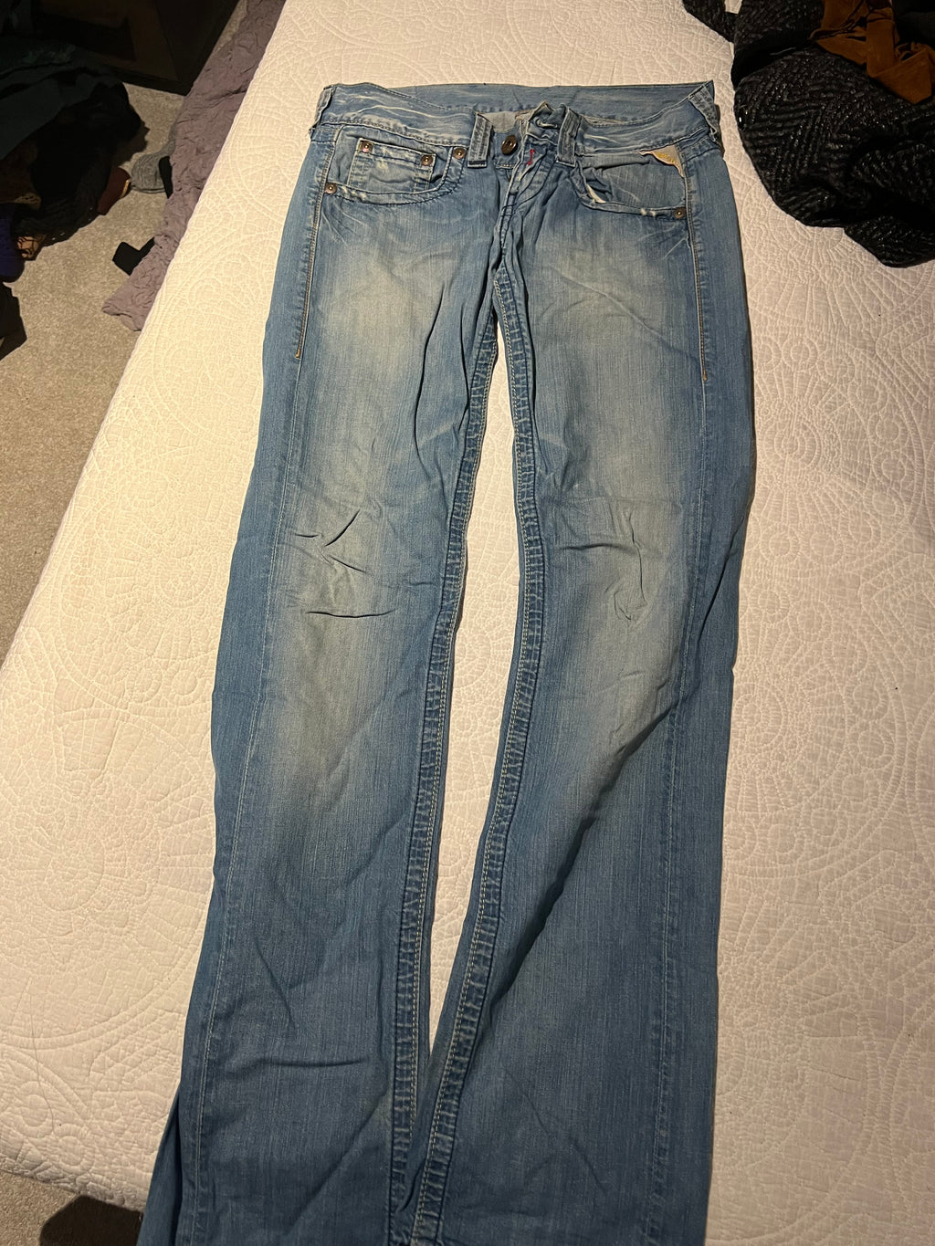 Blue low waisted jeans
