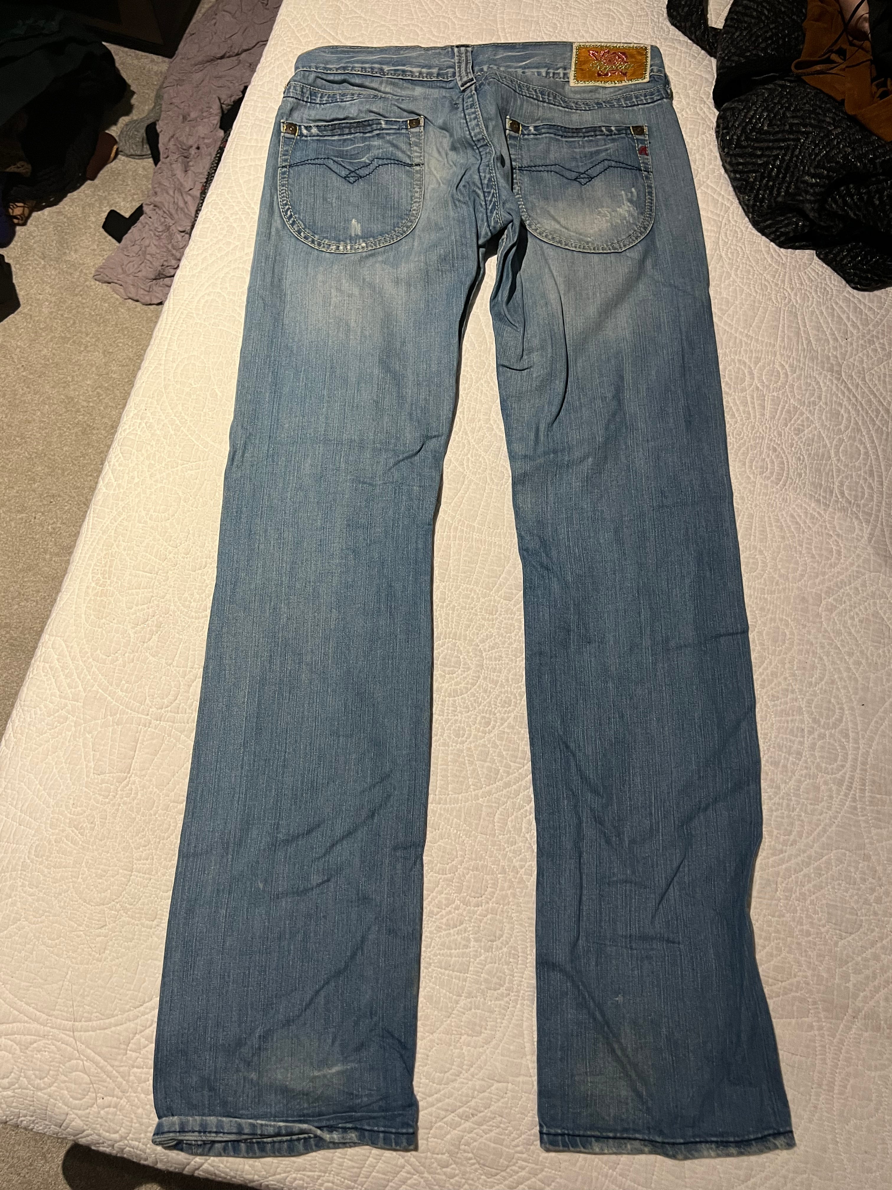 Blue low waisted jeans