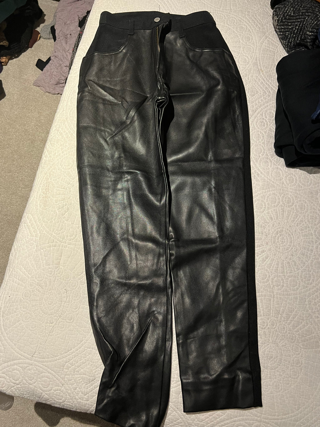 Black leather trousers