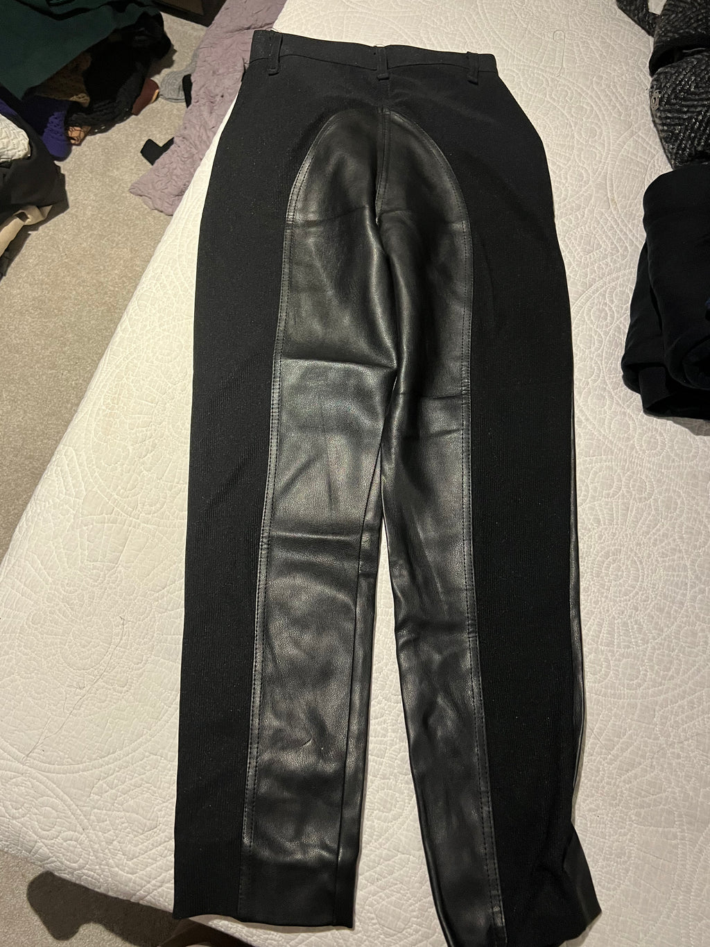 Black leather trousers