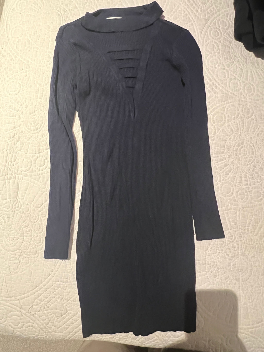 Navy cut out dress