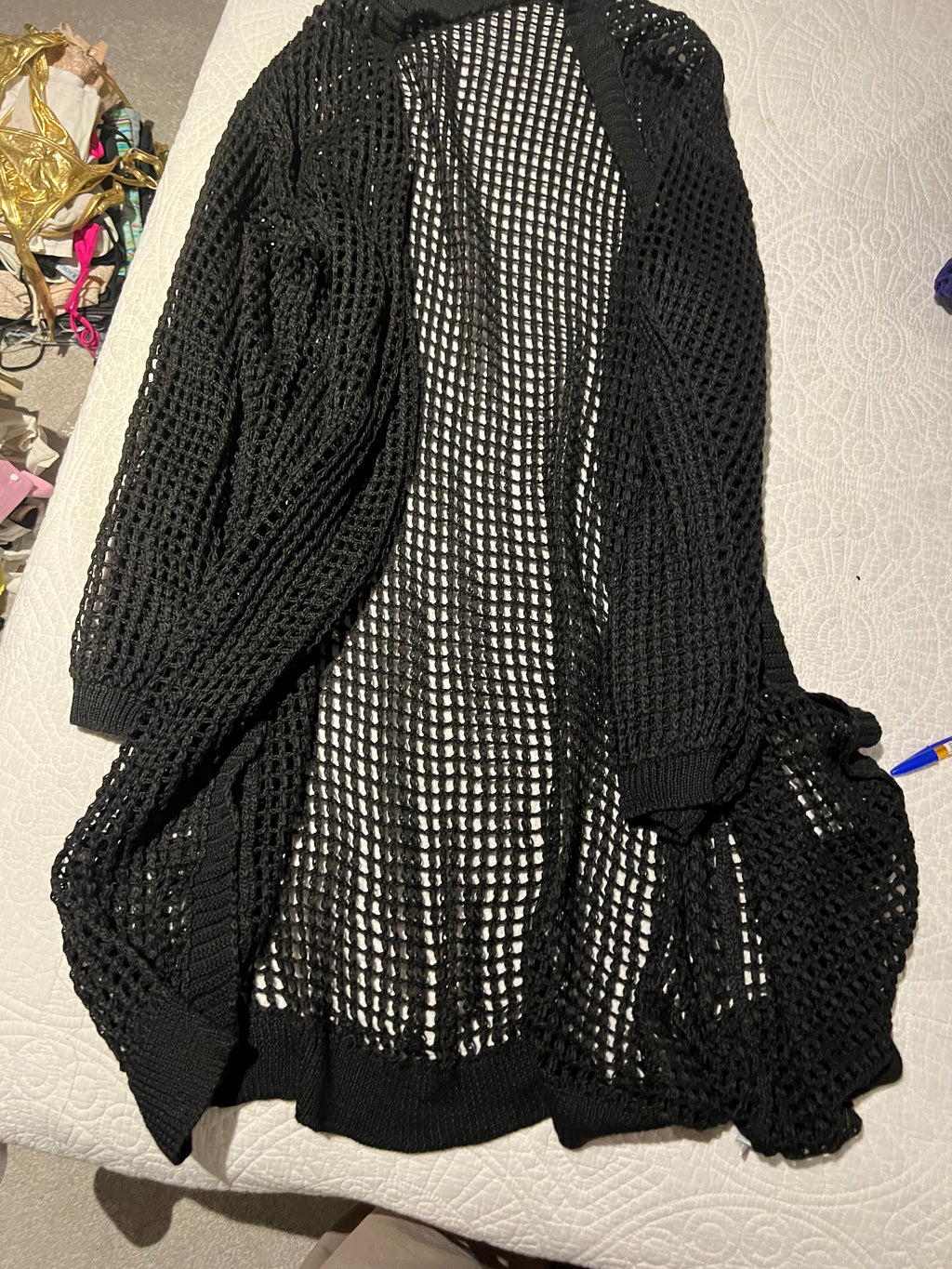 Black crochet shirt