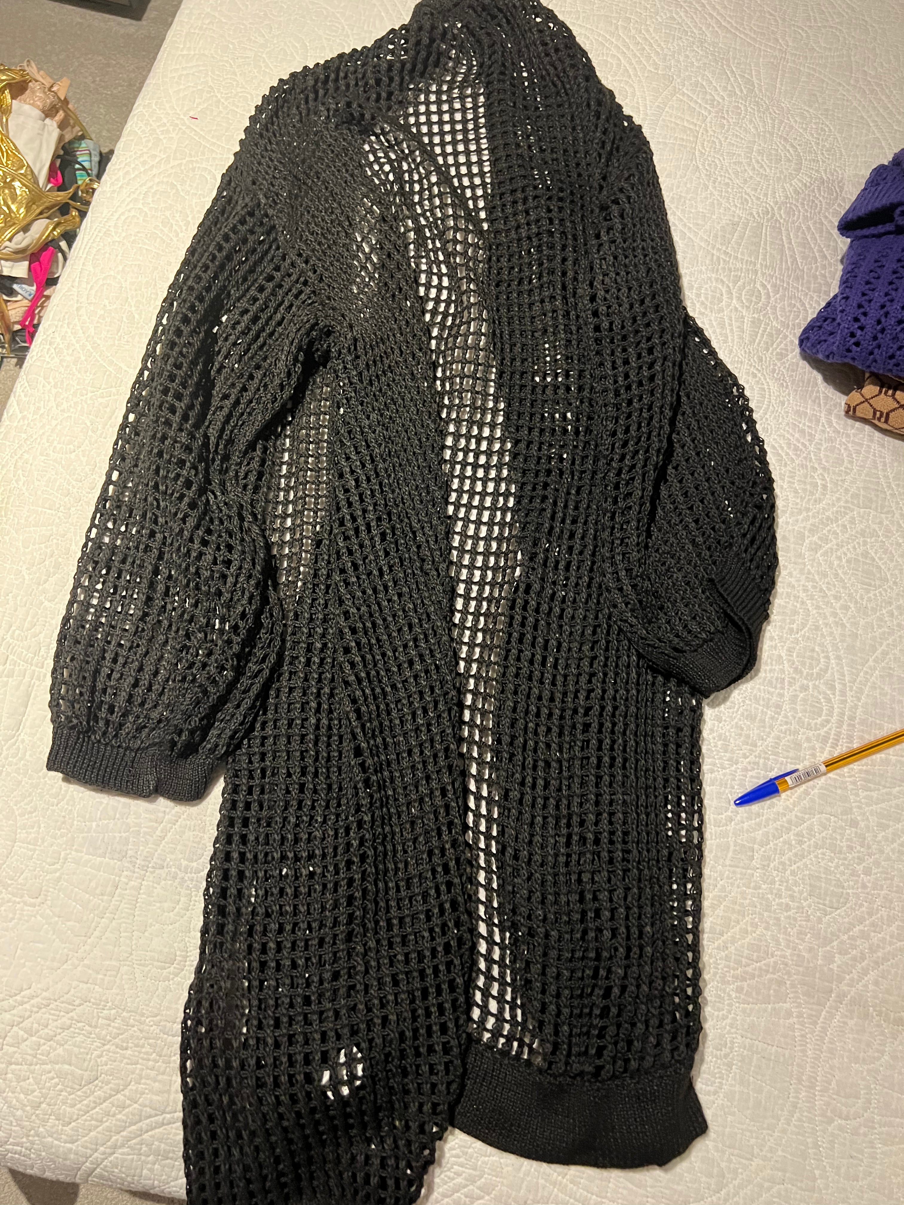 Black crochet shirt