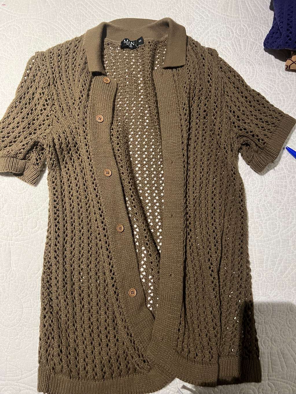 Brown crochet shirt