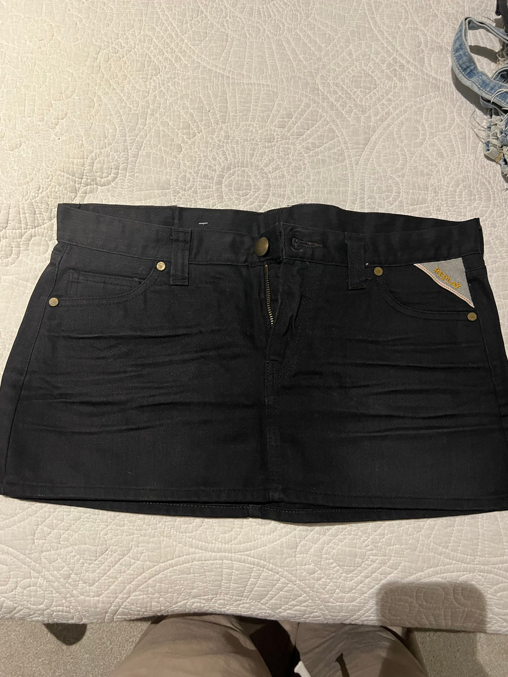Black mini skirt