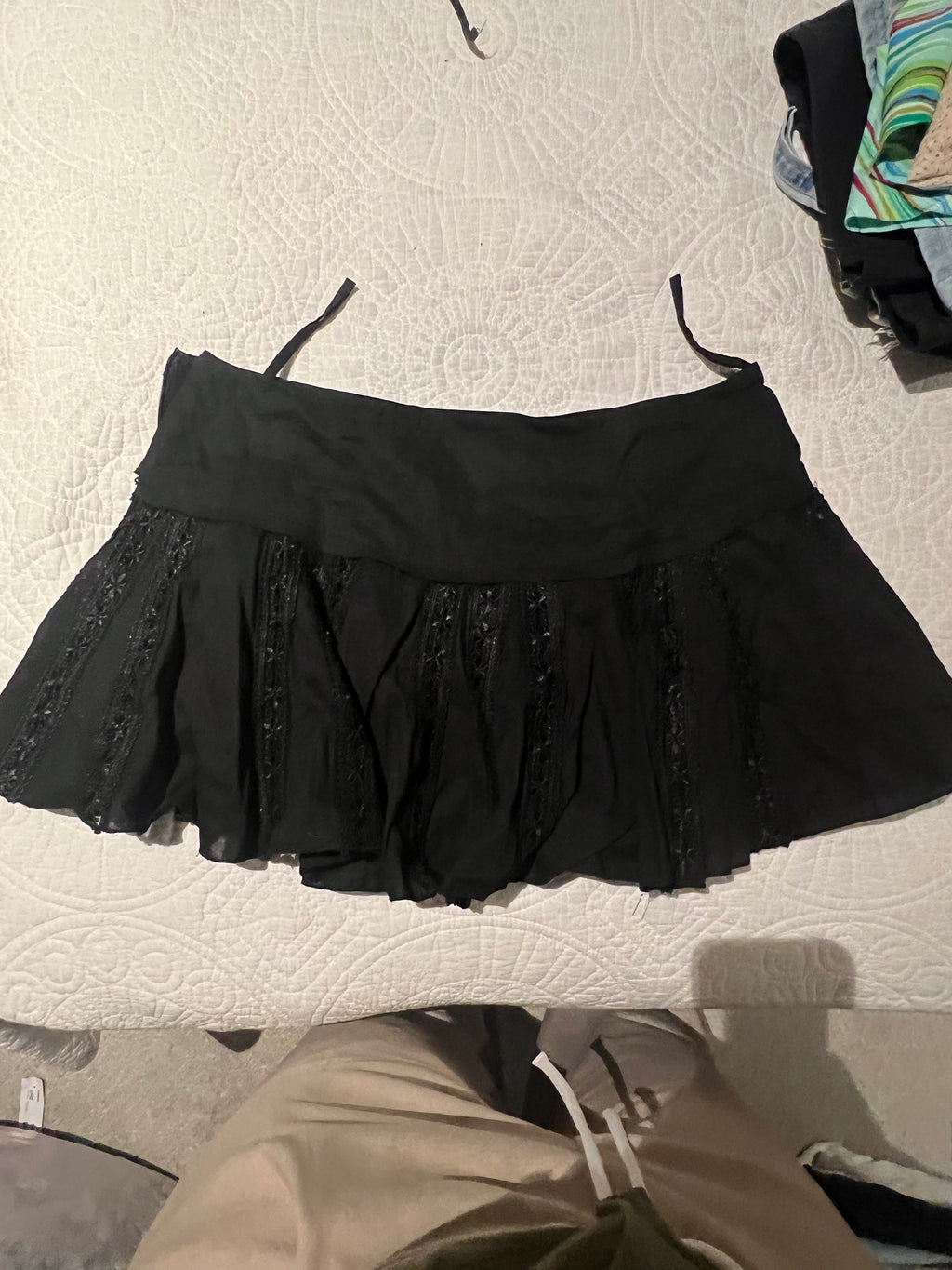 Black flowy mini skirt