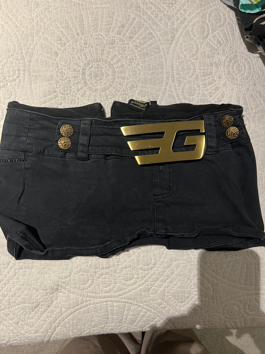 Gold digger denim mini skirt
