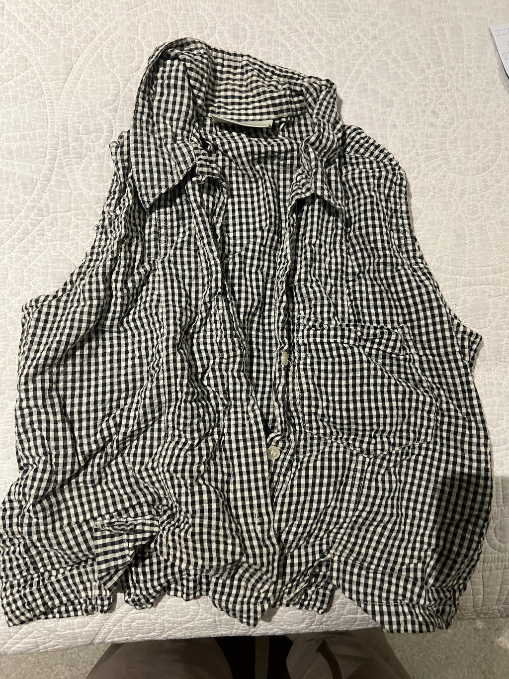 Black/white checkered shirt