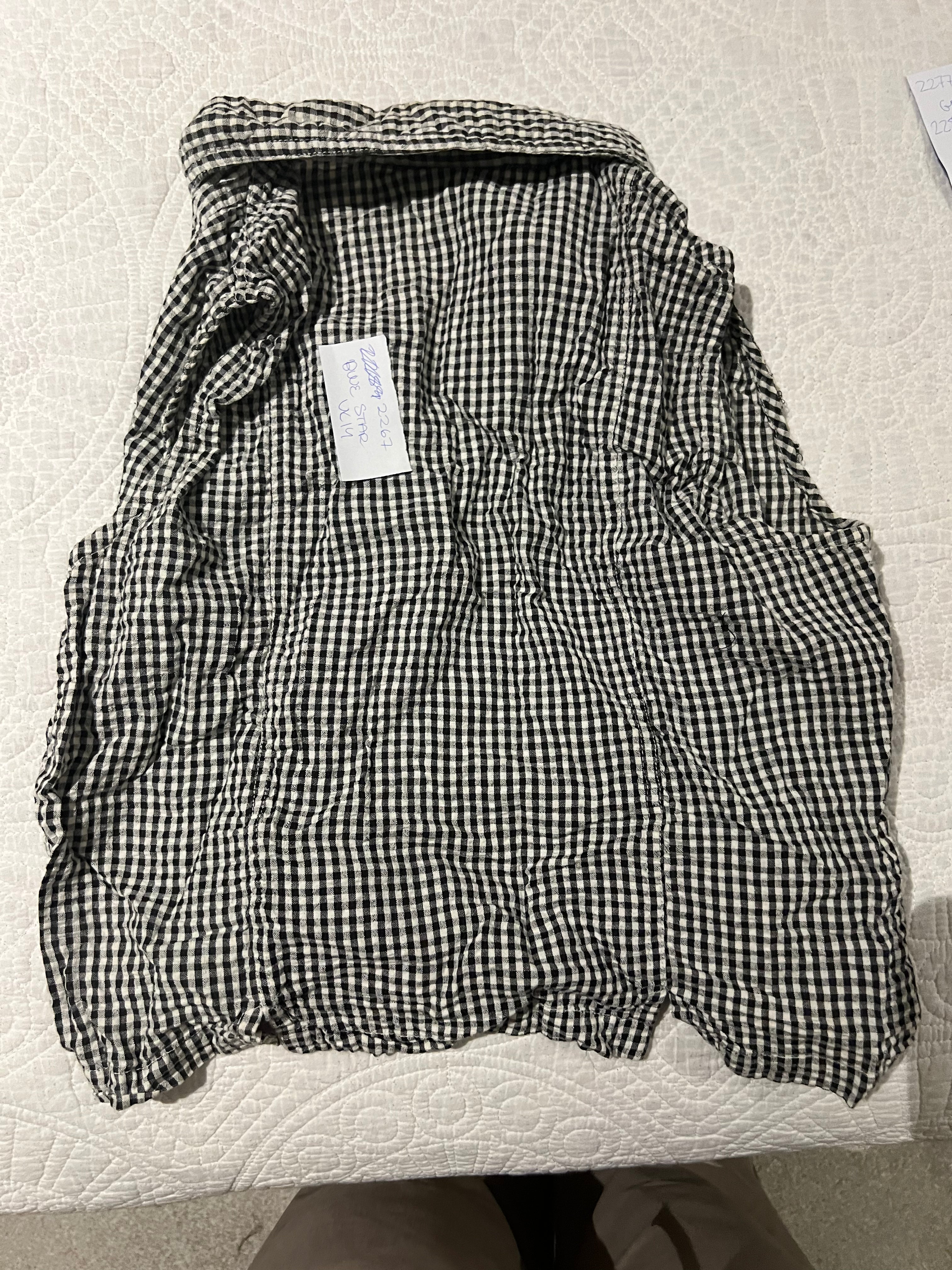 Black/white checkered shirt