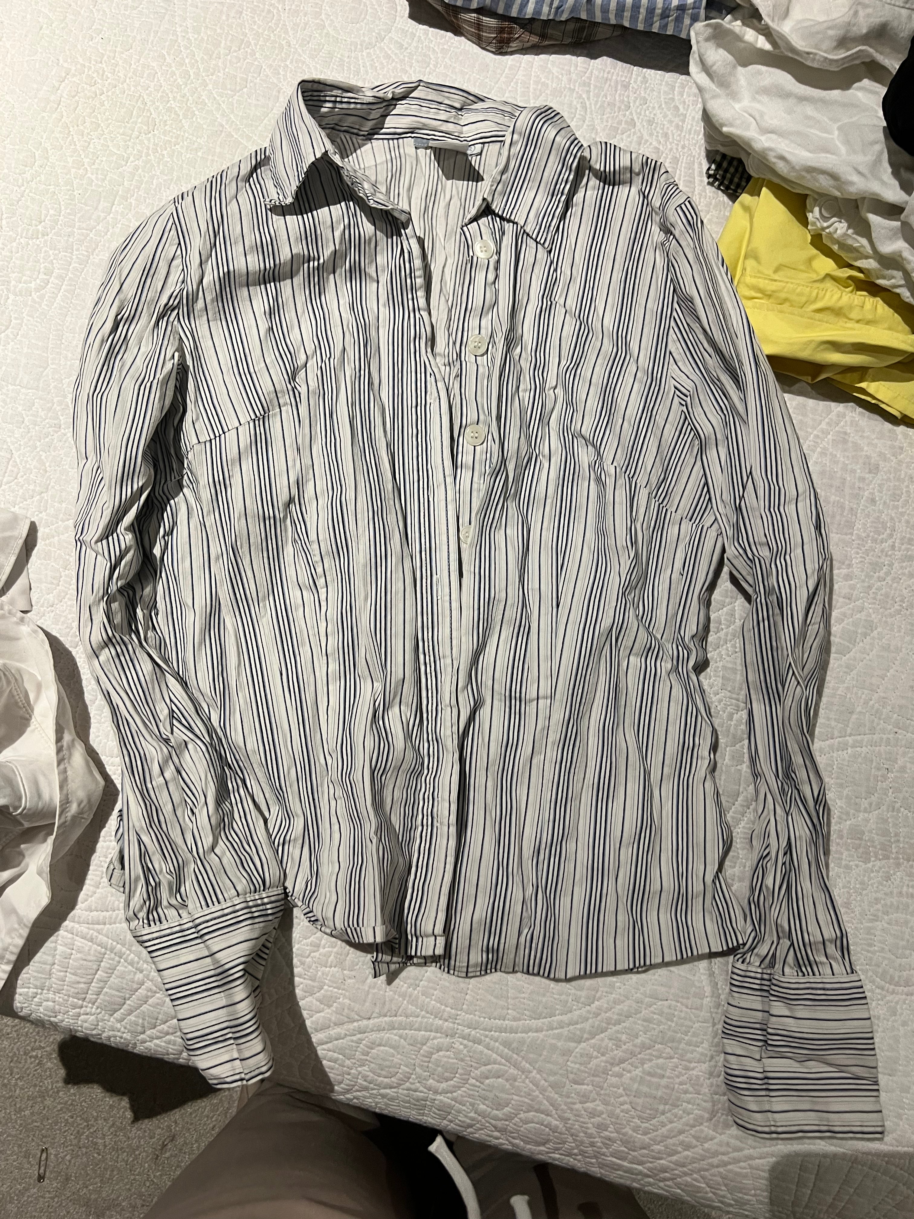 White/blue stripped shirt