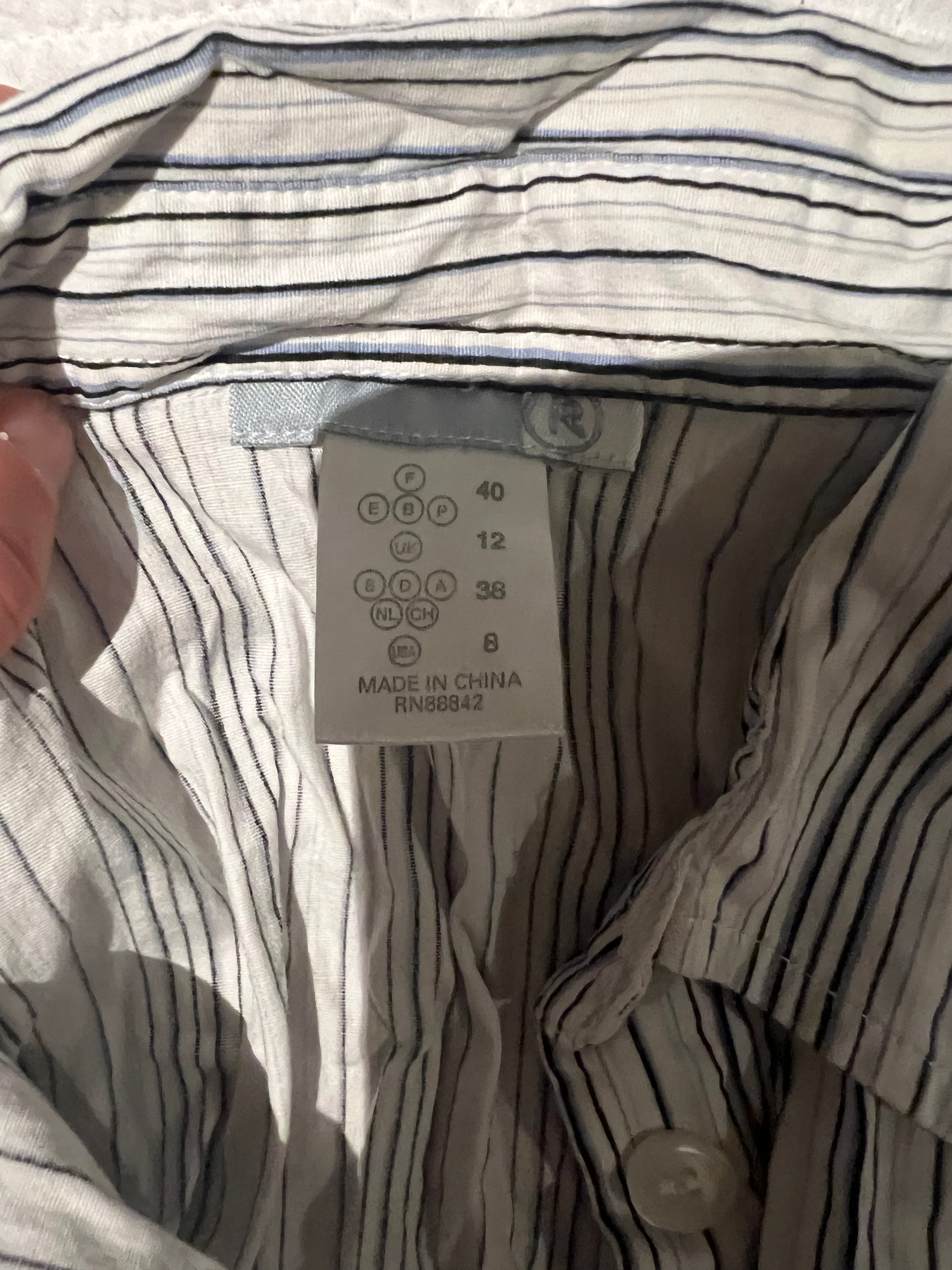 White/blue stripped shirt