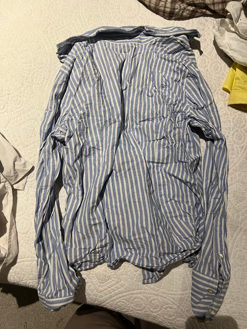 White/blue stripped shirt