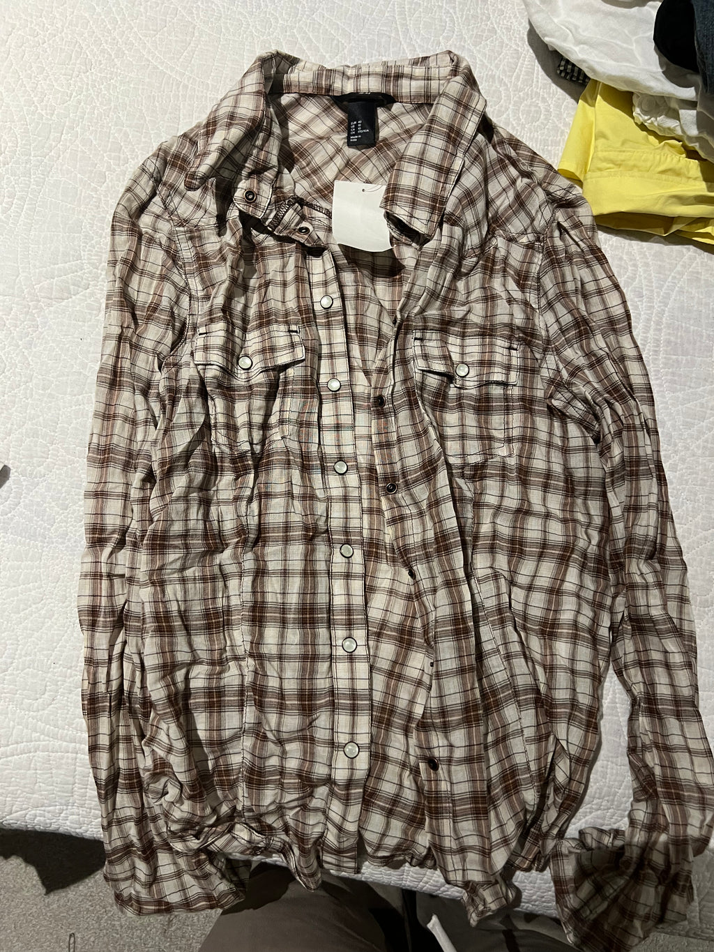 Brown/nude checkered shirt