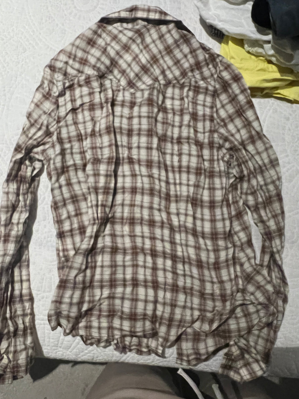 Brown/nude checkered shirt