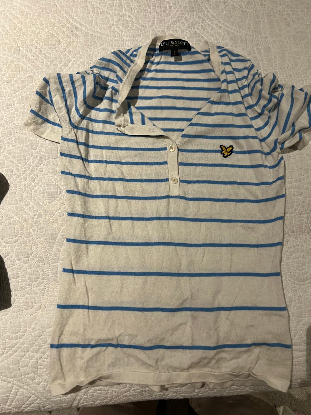 White/blue Lyle and Scott top