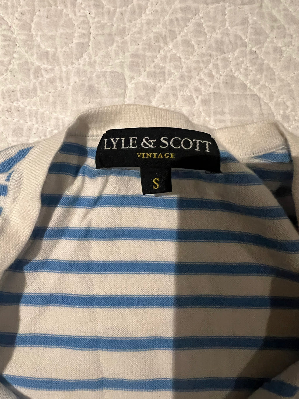 White/blue Lyle and Scott top