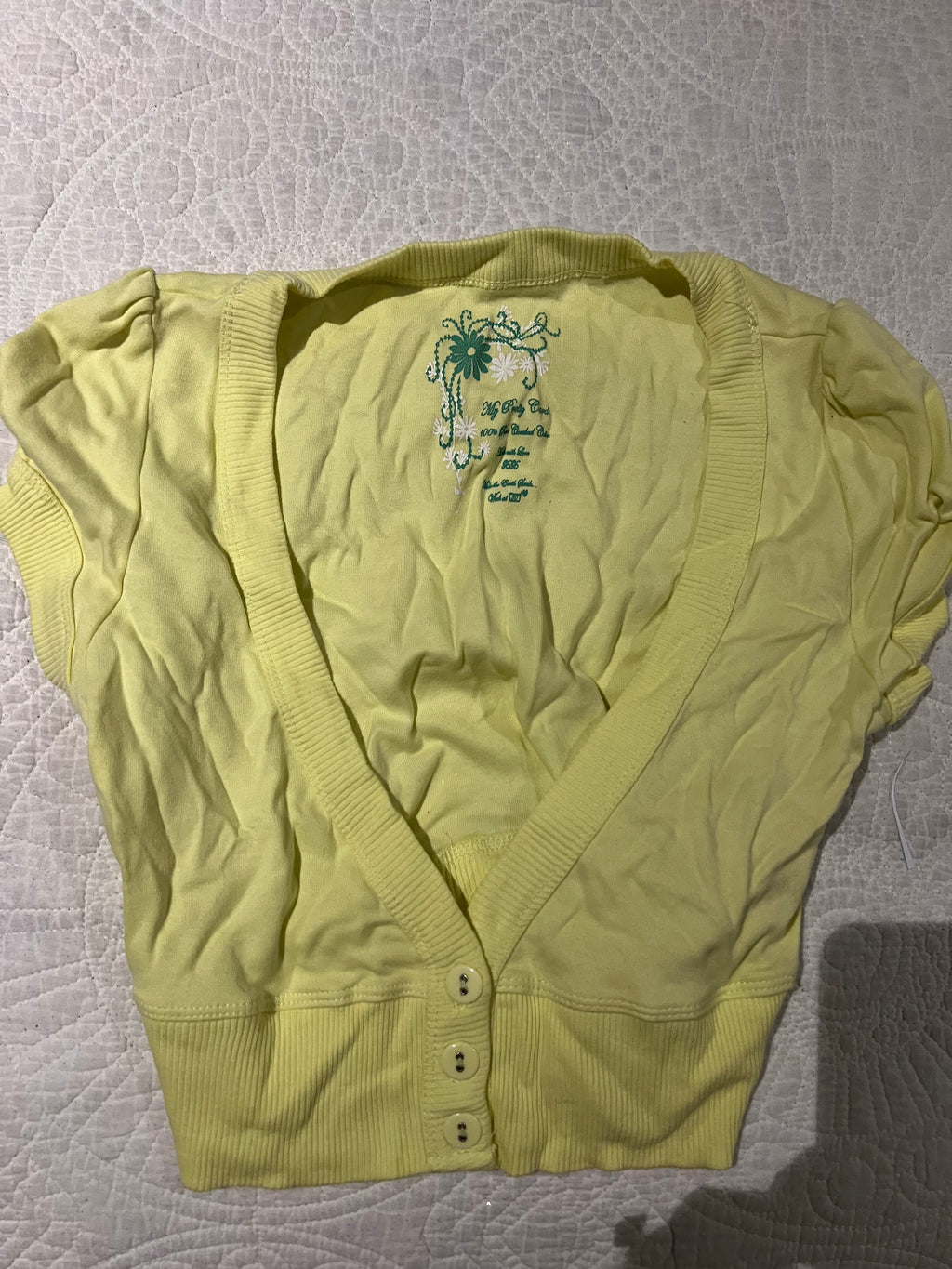 Yellow button up jumper