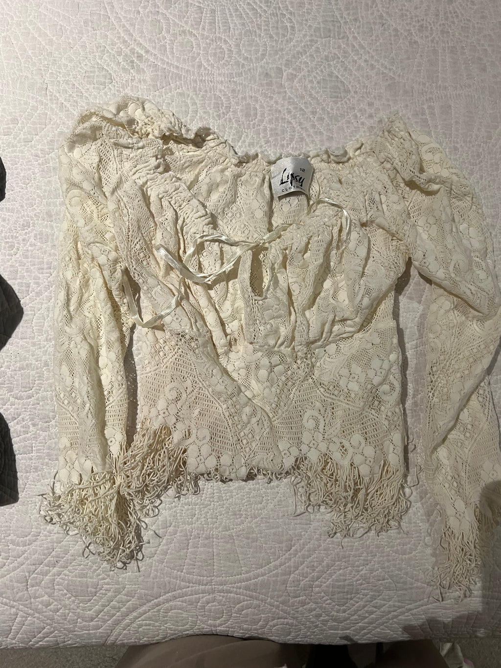 Cream lace top