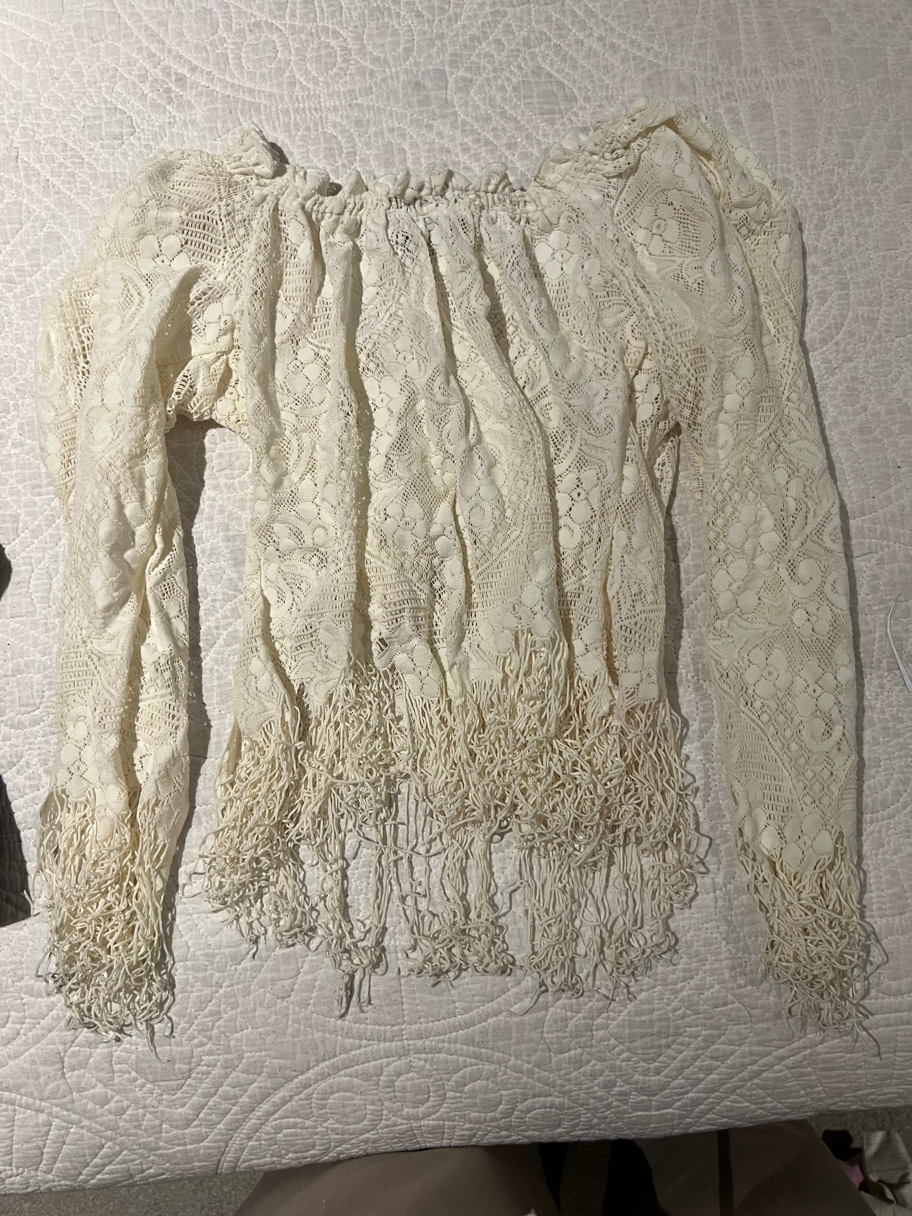 Cream lace top