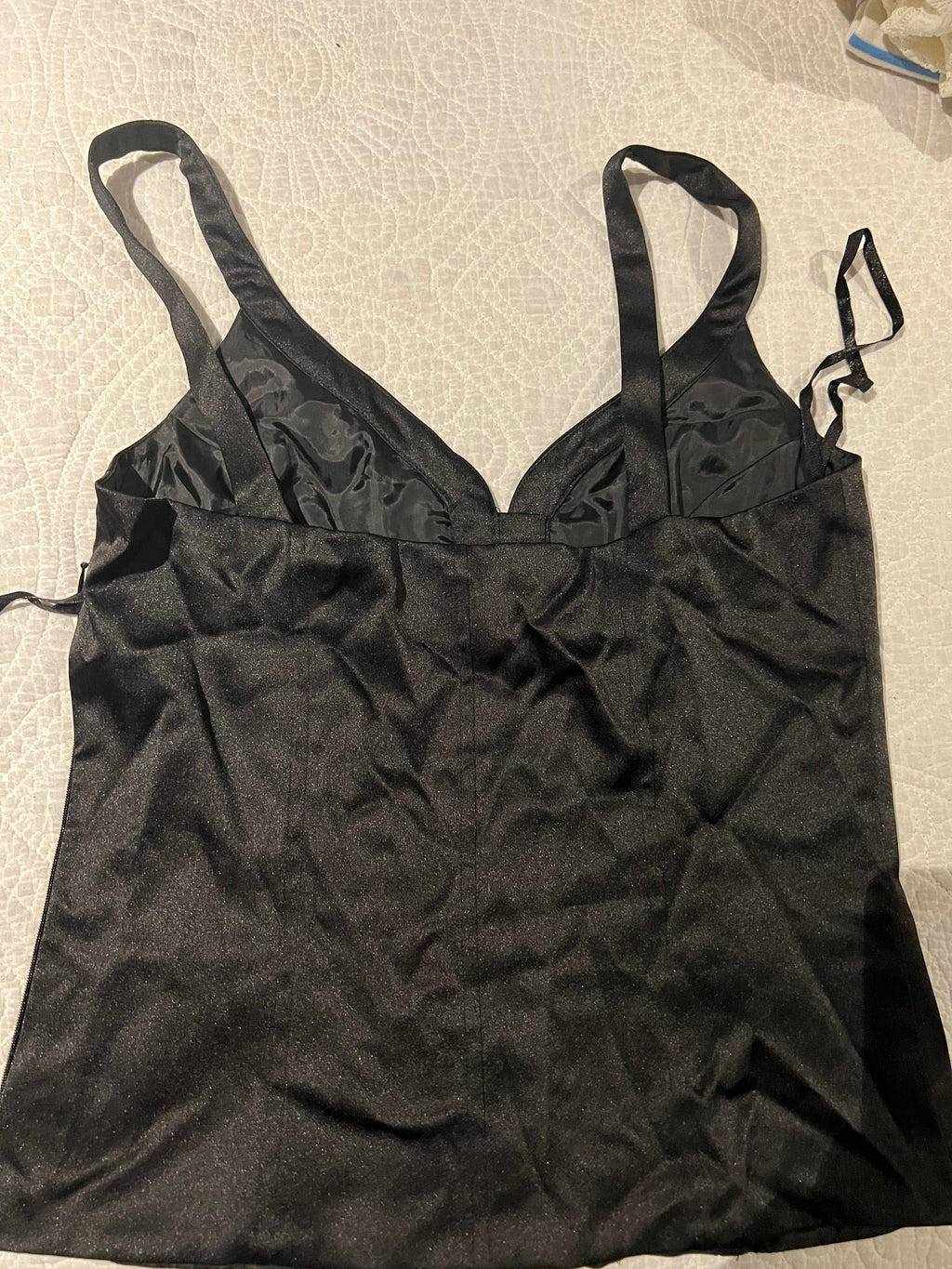 Black satin top