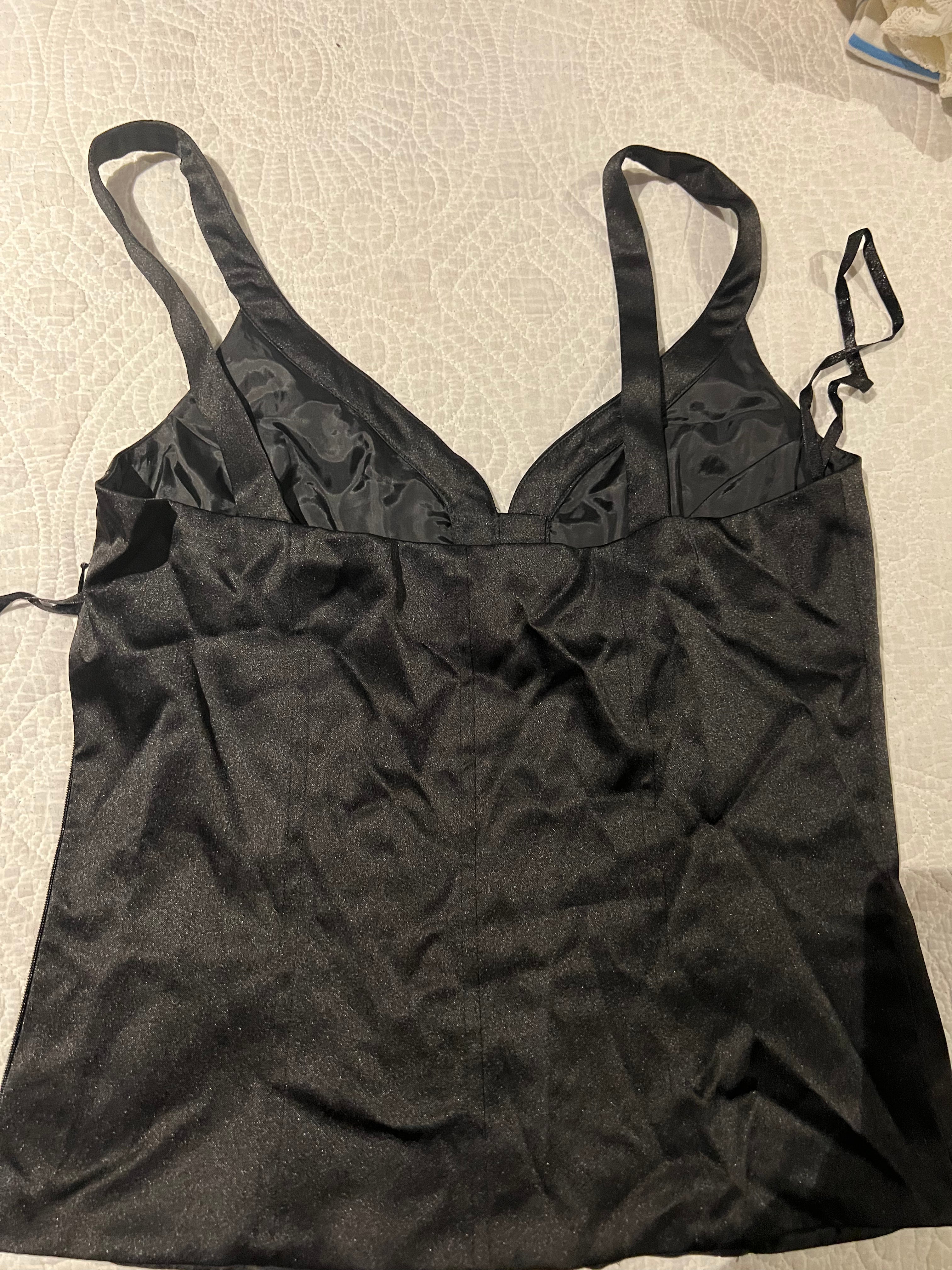 Black satin top