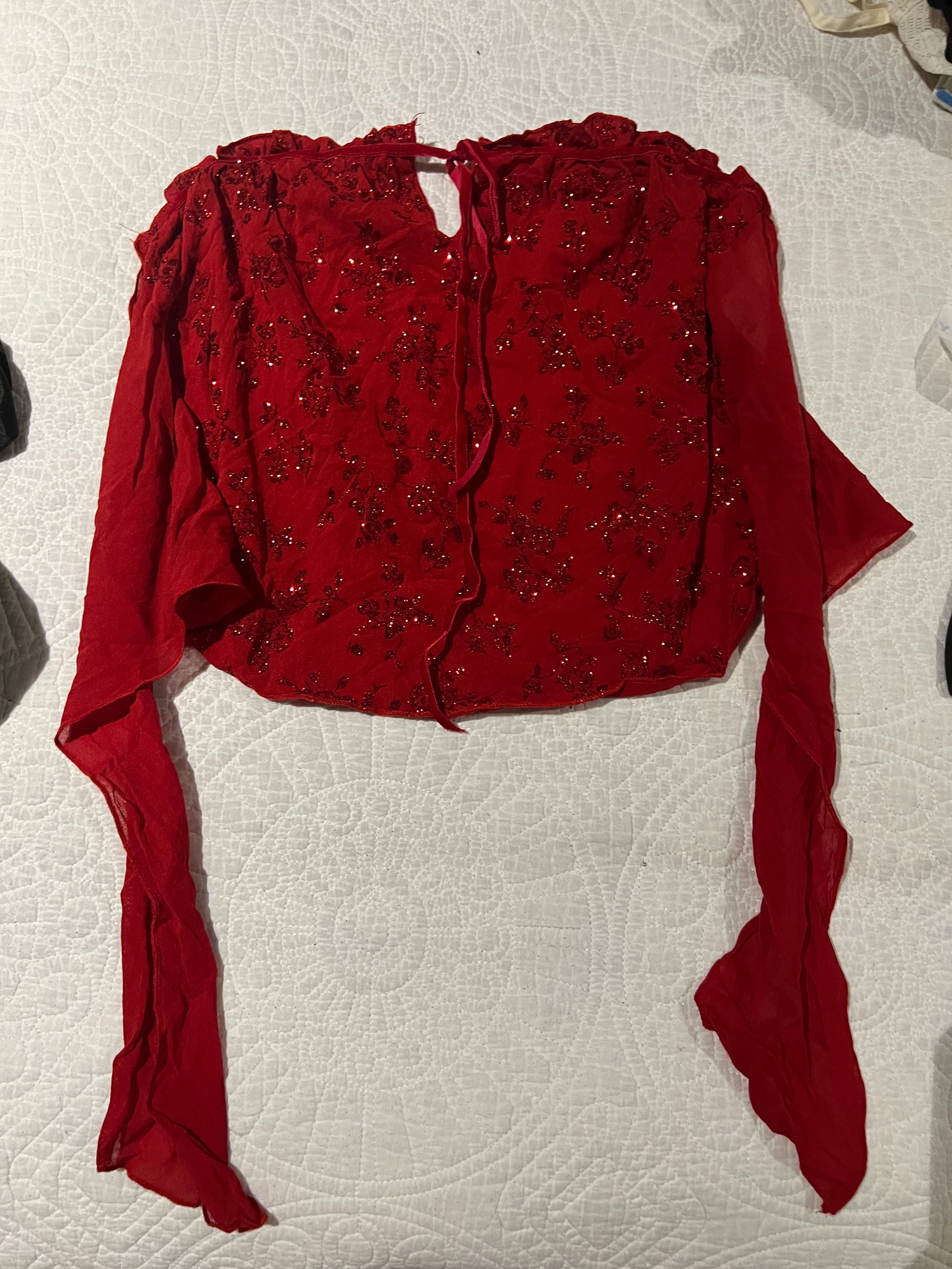 Red long sleeve top
