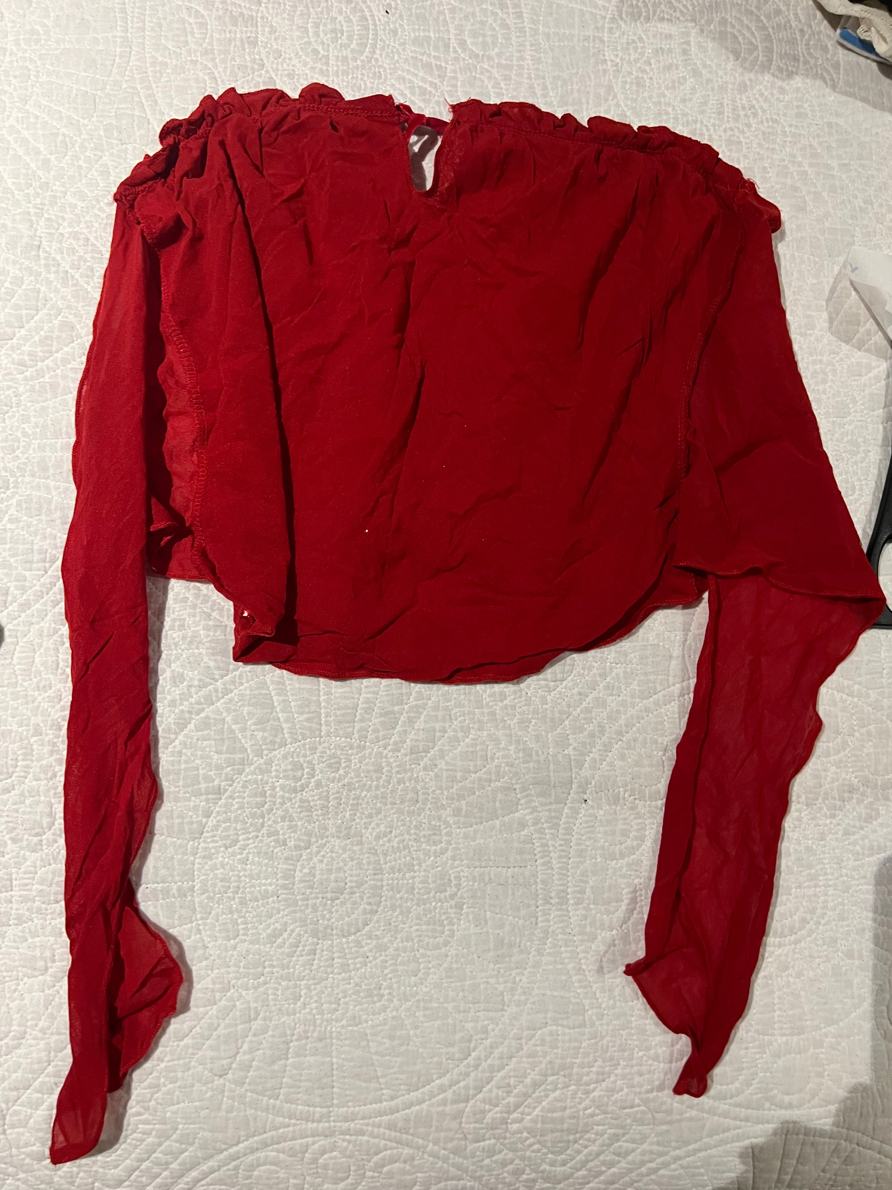 Red long sleeve top