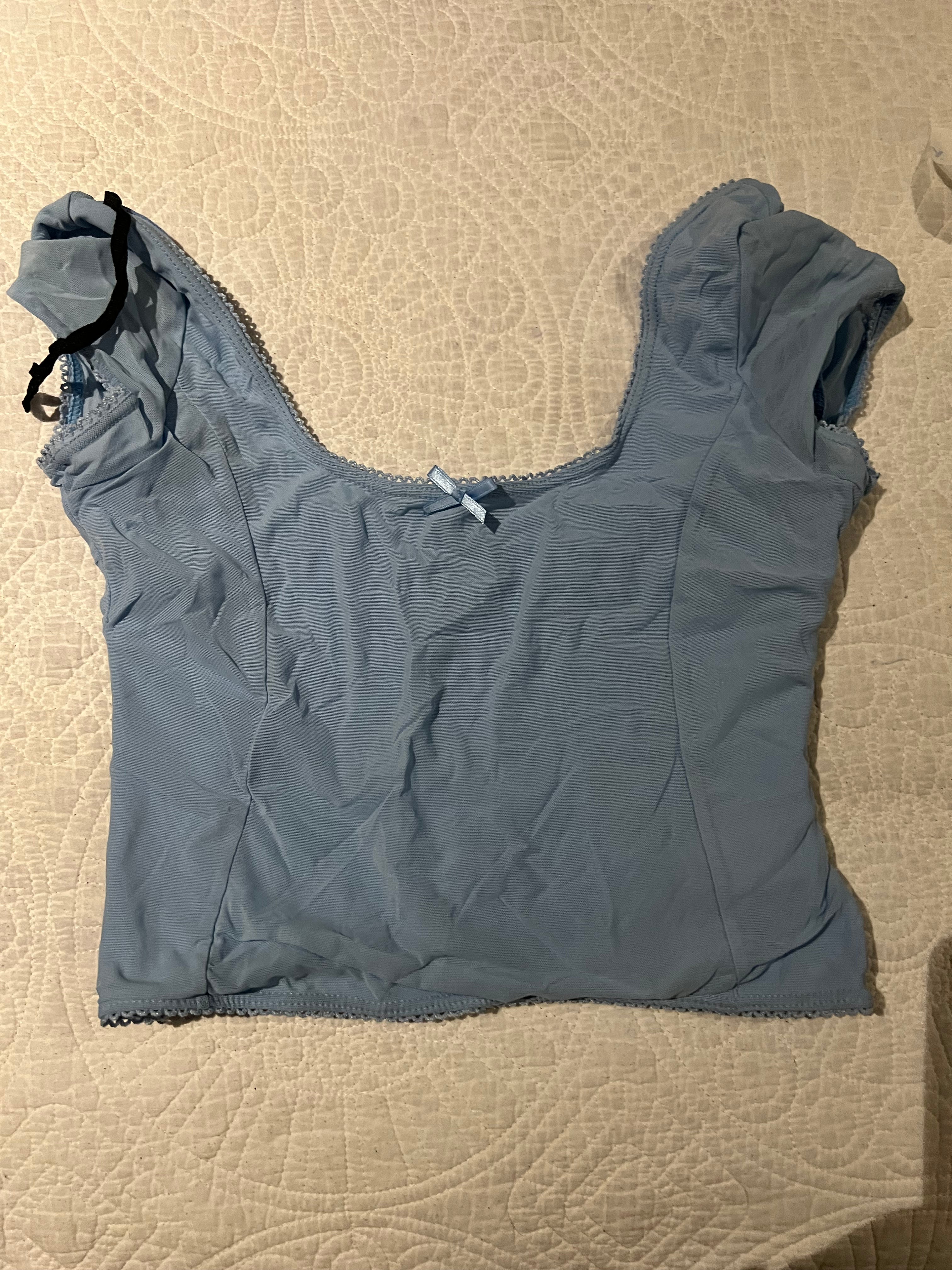 Blue vest crop top