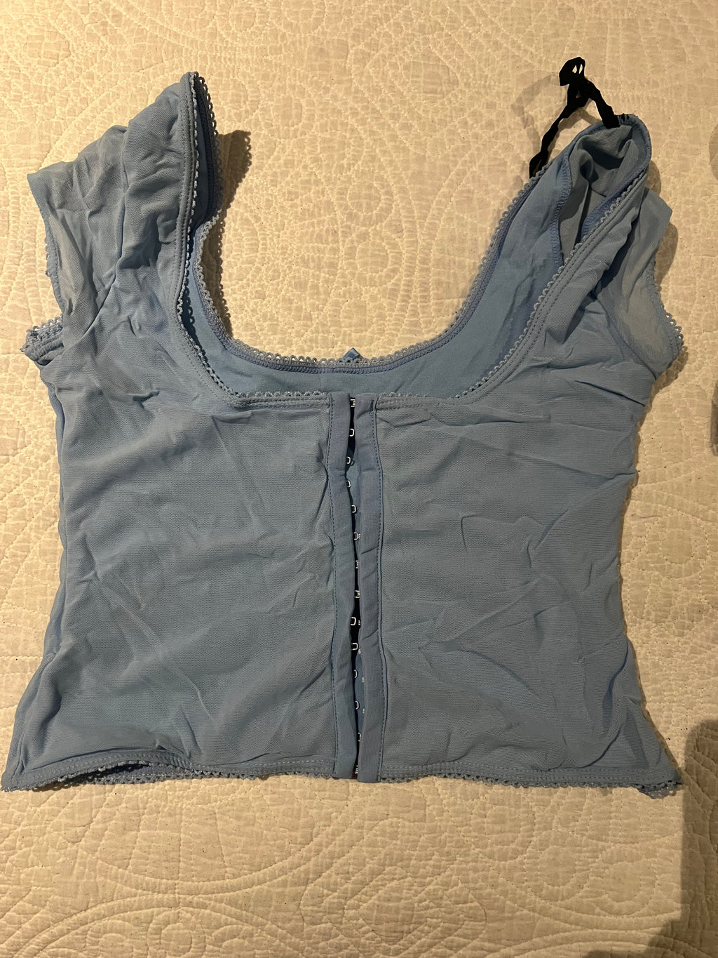 Blue vest crop top