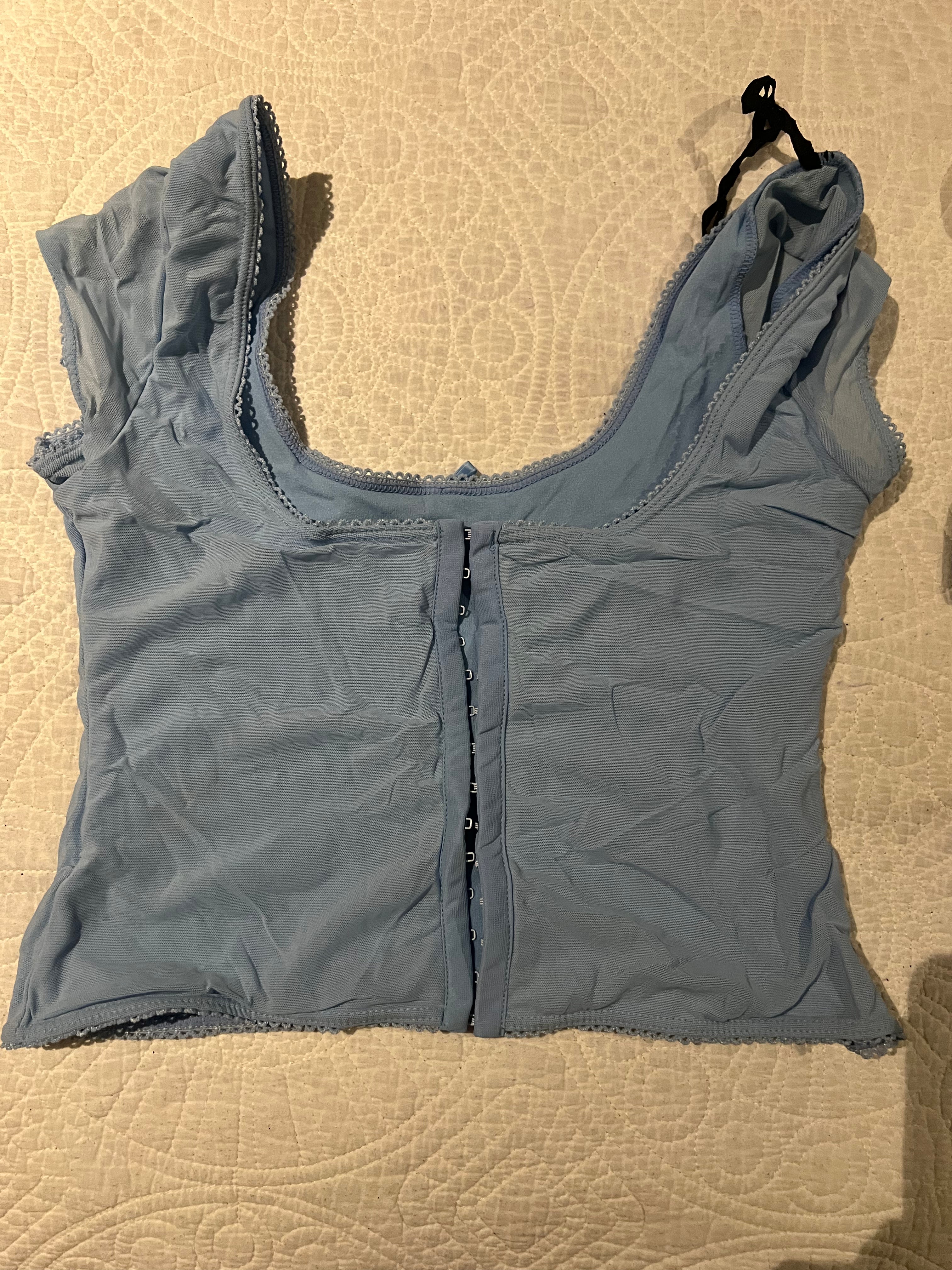 Blue vest crop top