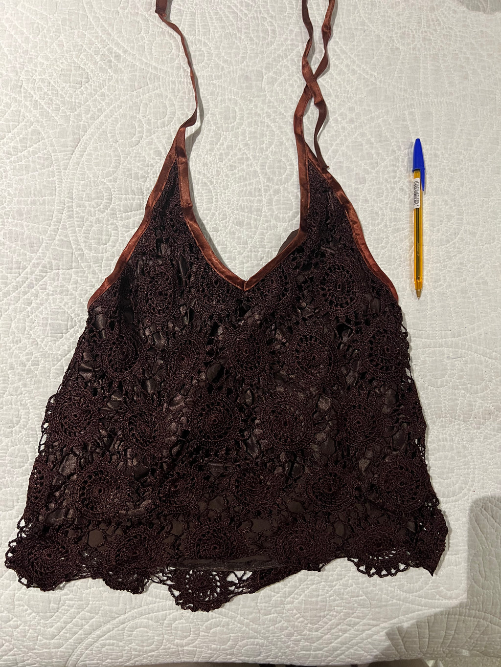 Brown halter neck top
