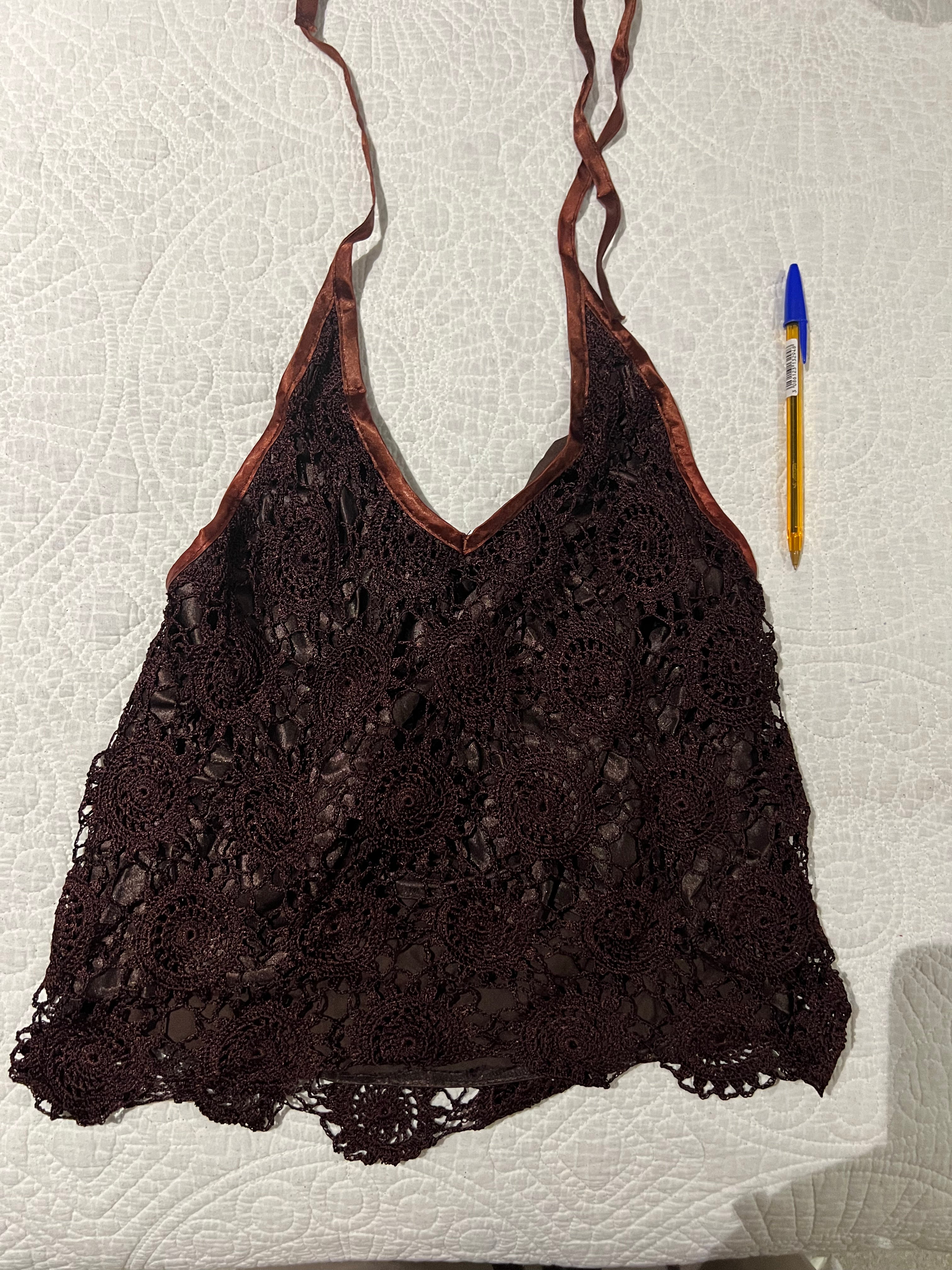 Brown halter neck top