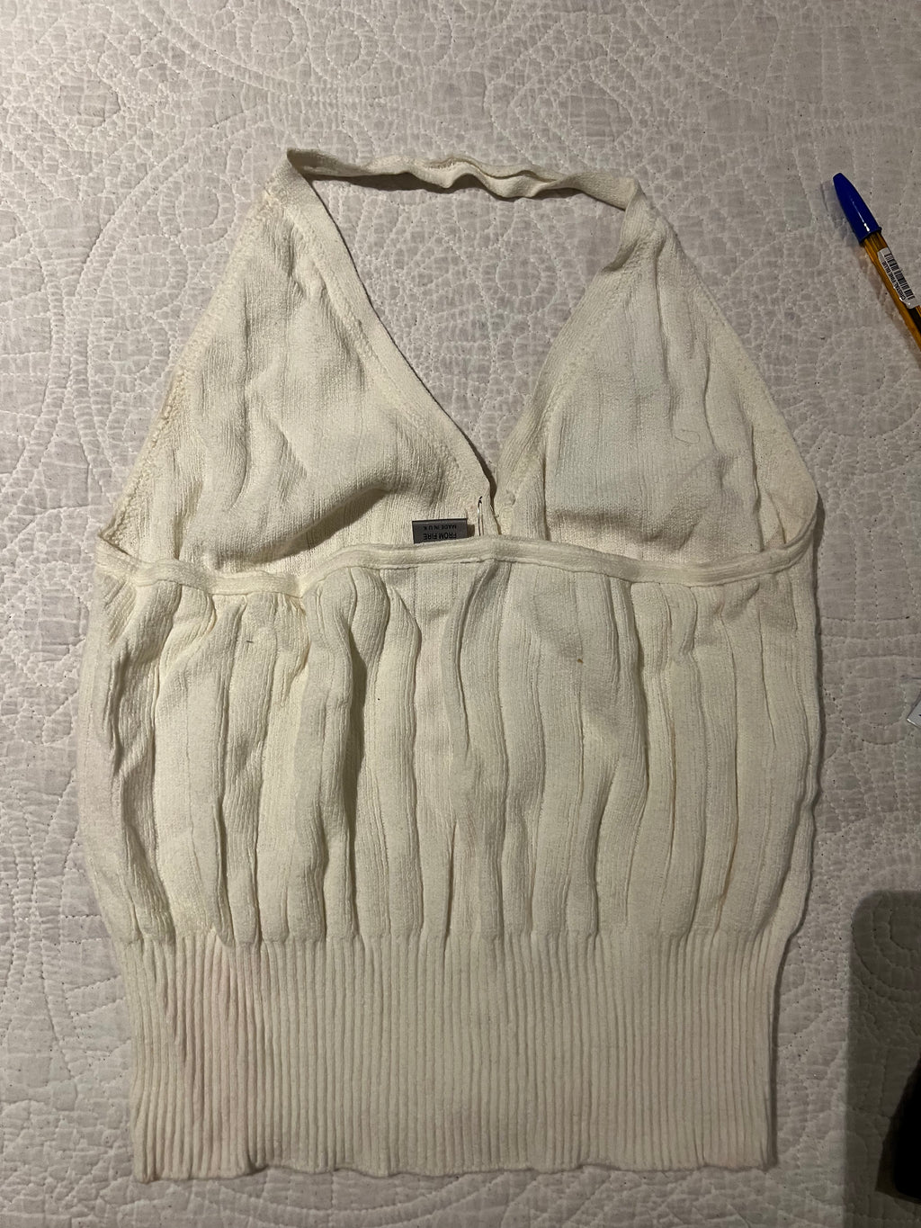 Cream button up top
