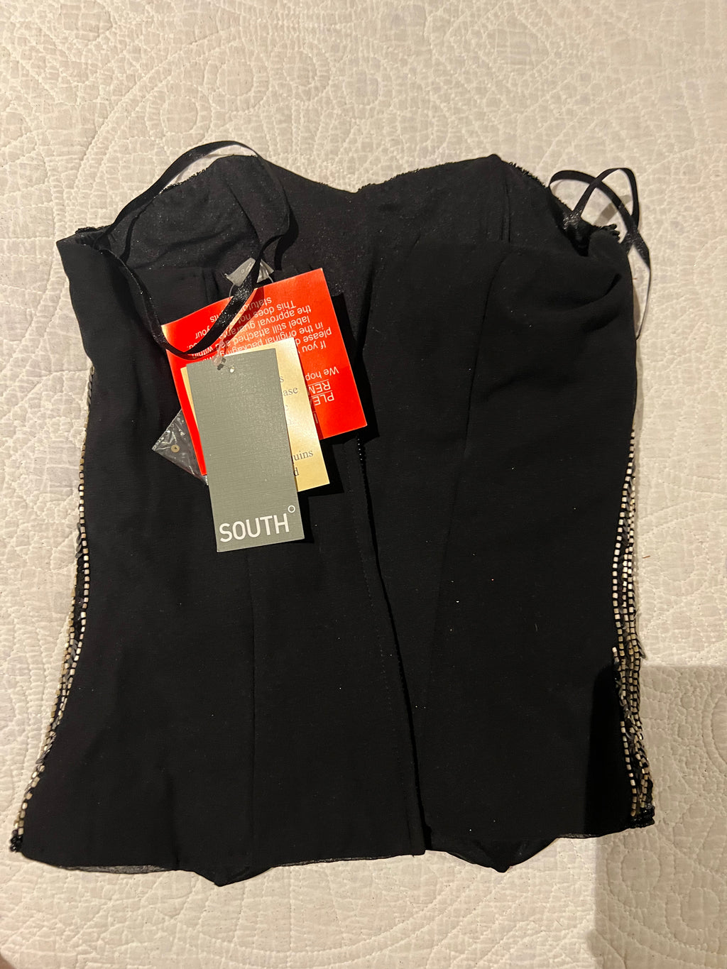 Black/gold top with beads