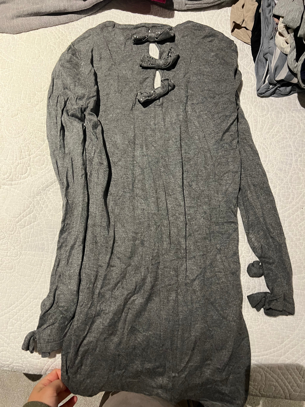 Grey long sleeve top dress