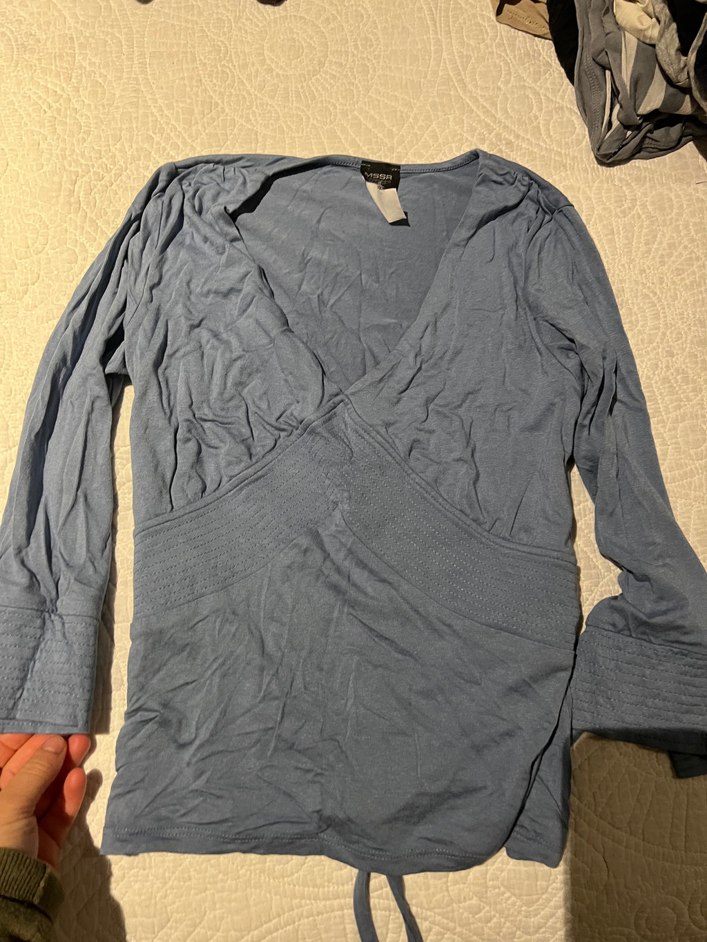 Blue long sleeve top