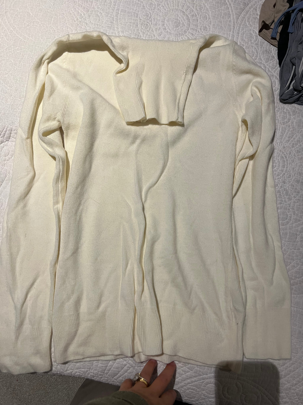 Cream long sleeve top