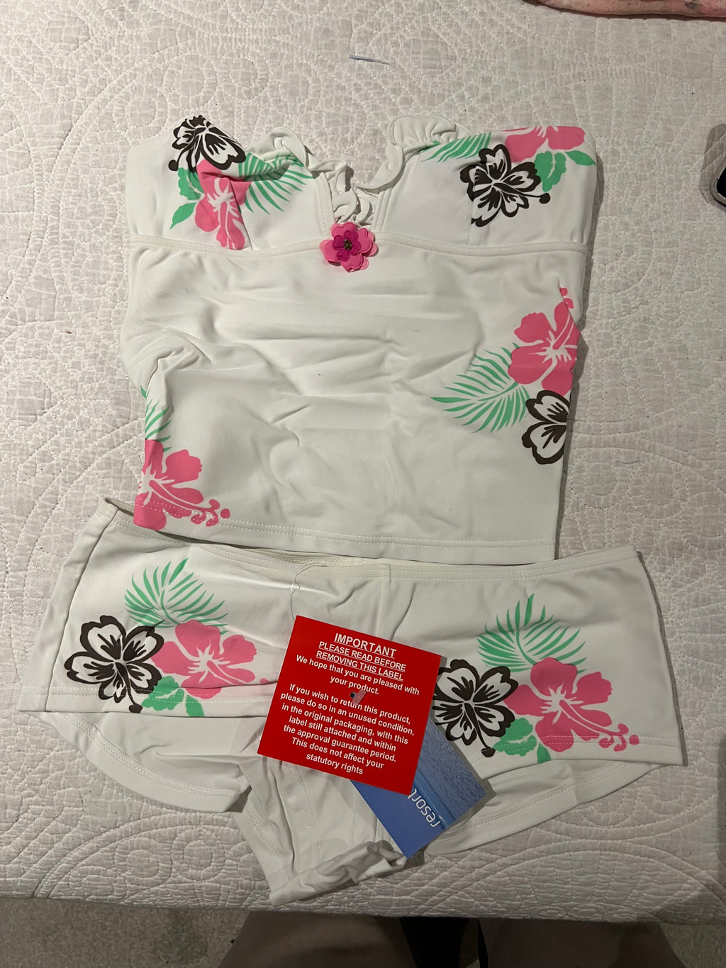 White co ord with flowers