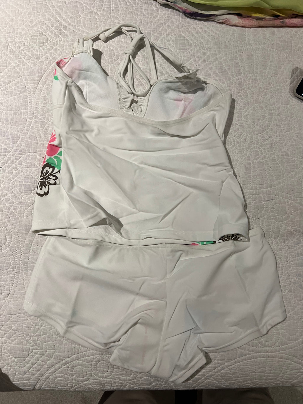 White co ord with flowers