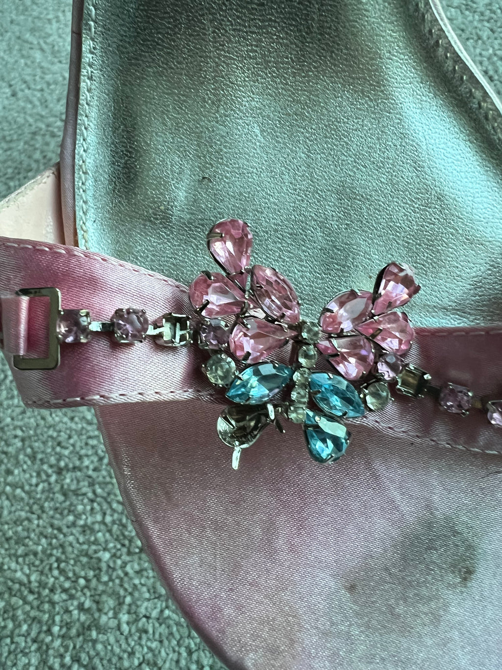 Pink heels with butterfly jewels