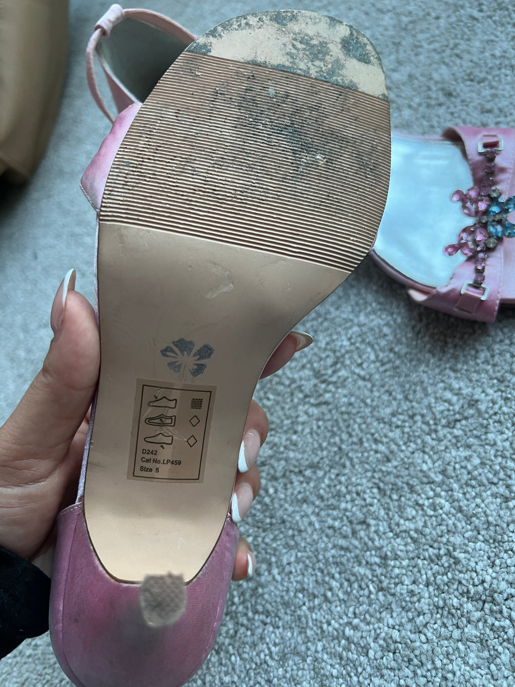 Pink heels with butterfly jewels