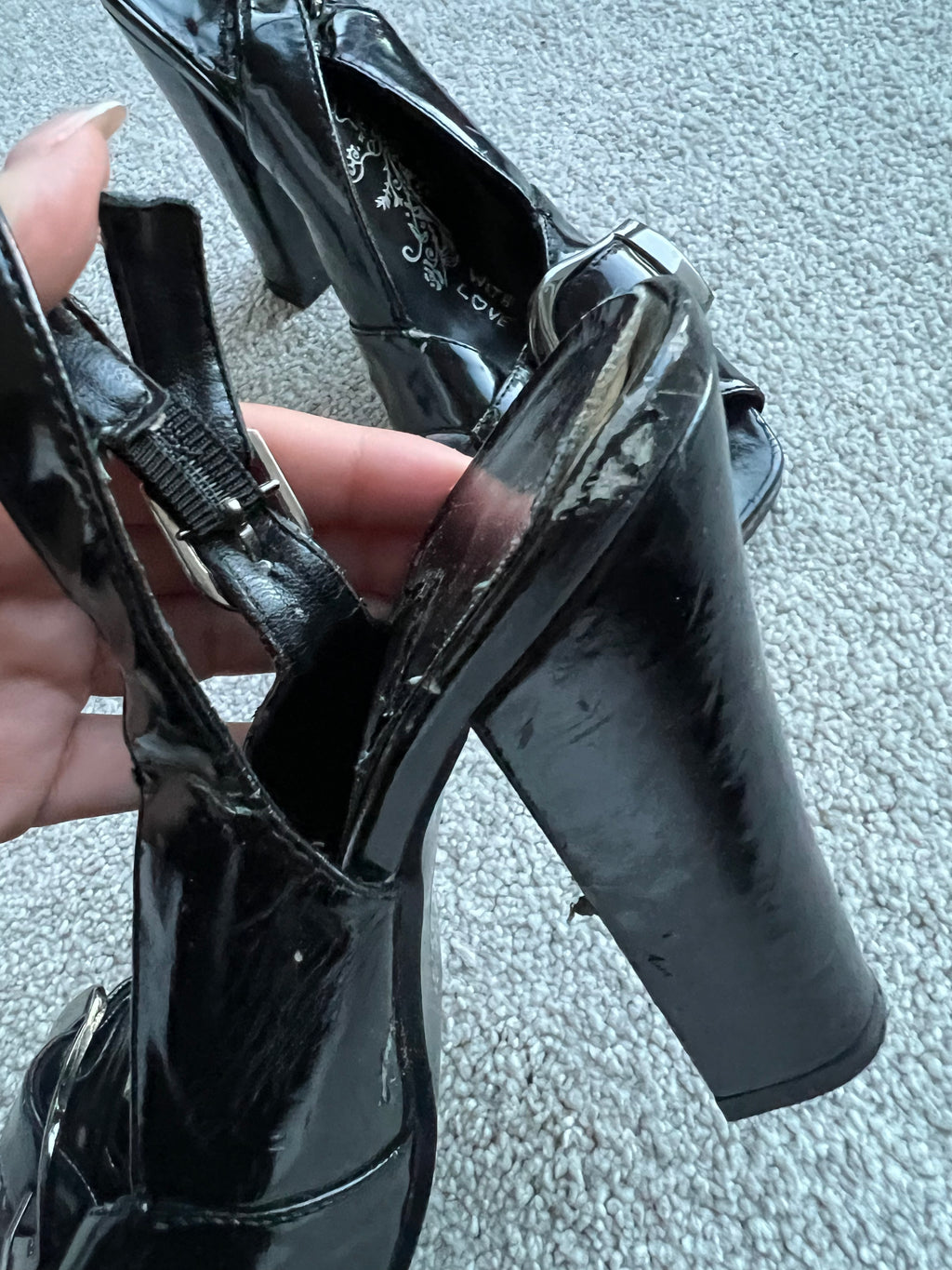 Black heels with buckle