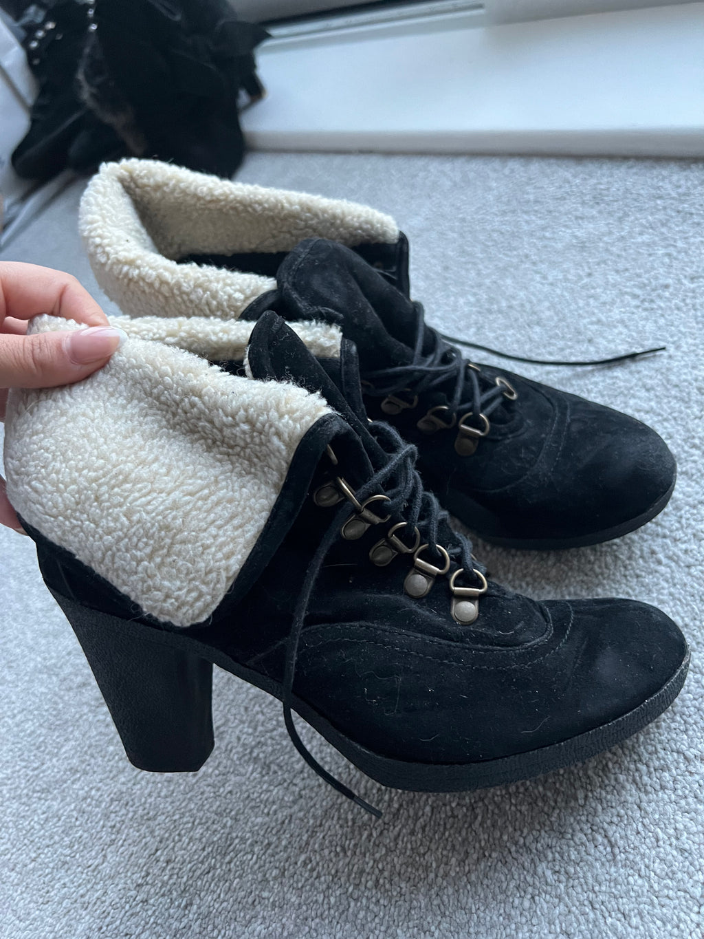 Black ankle boot heels