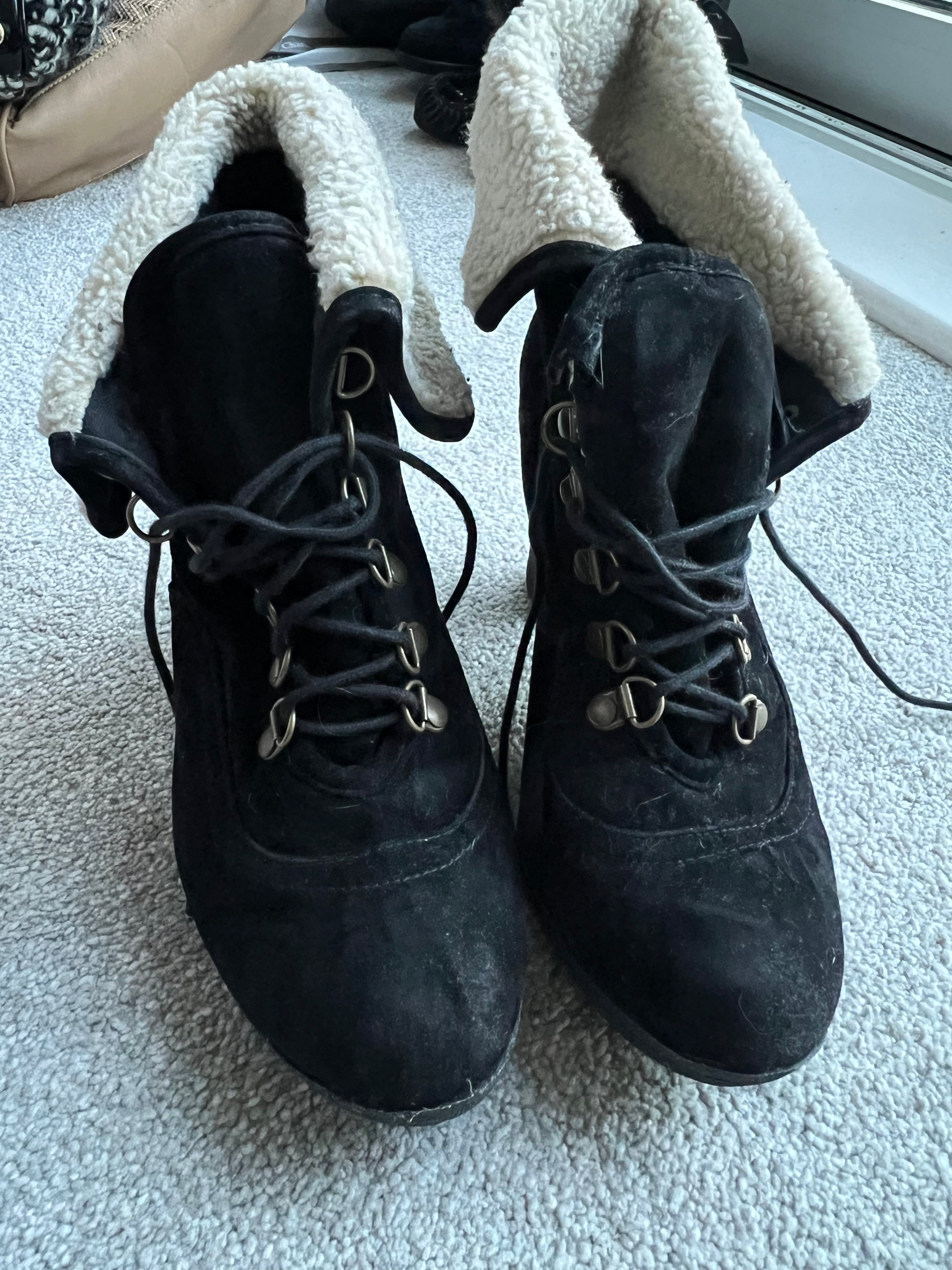 Black ankle boot heels