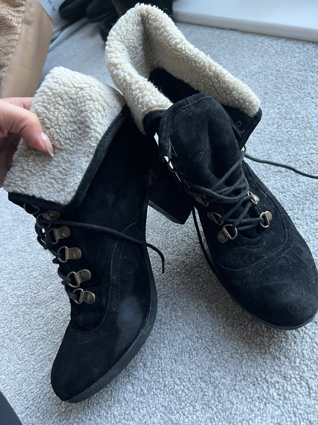Black ankle boot heels