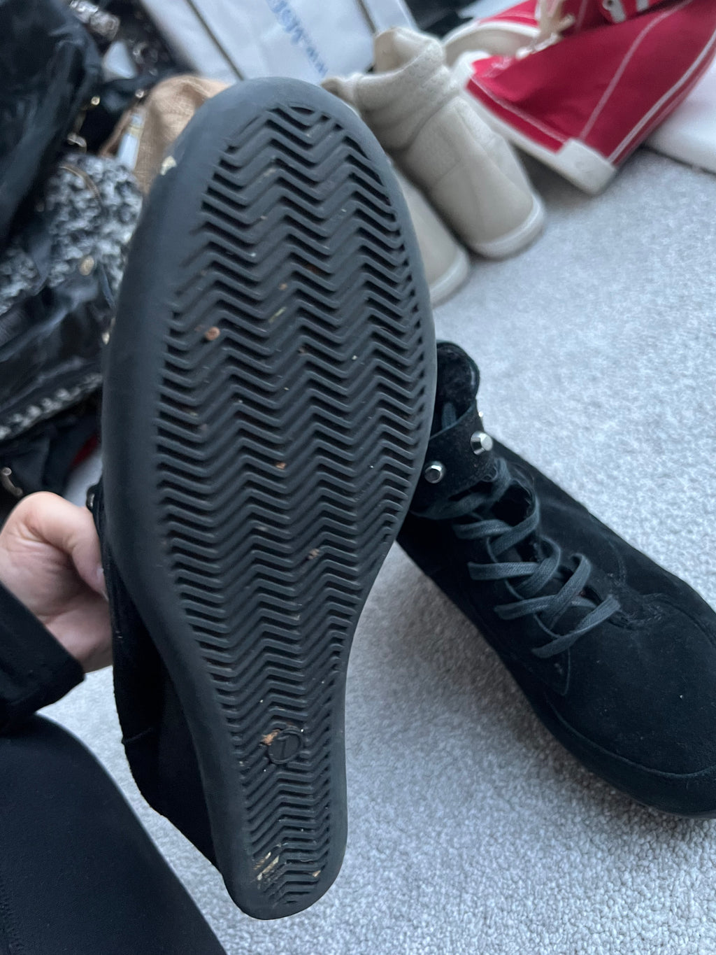 Black wedge sneakers