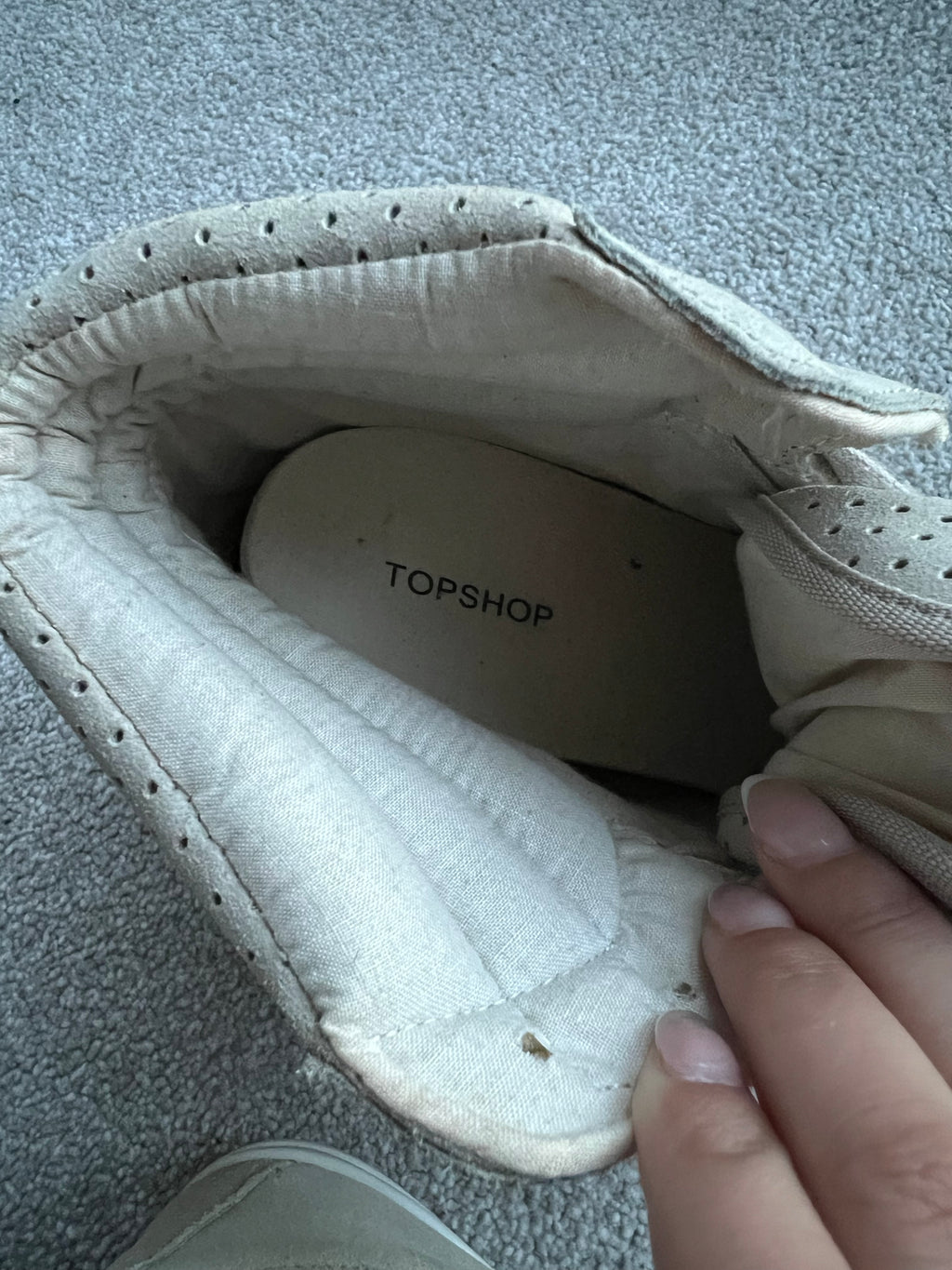 Cream wedge sneakers