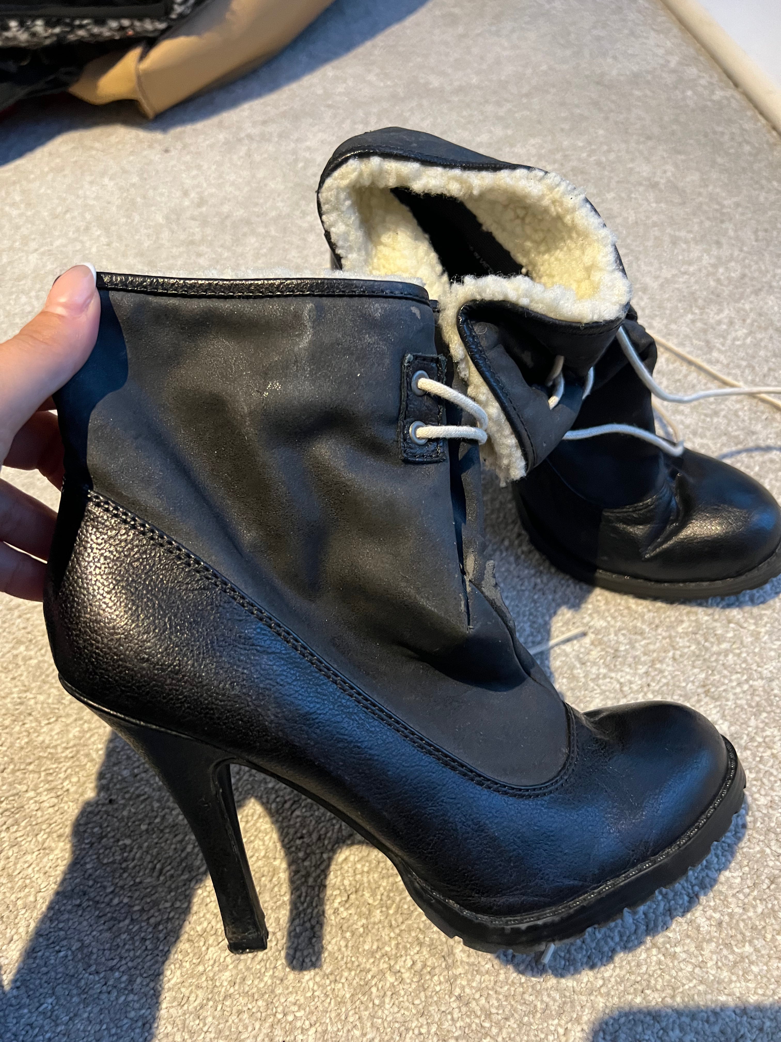 Black heel ankle boots